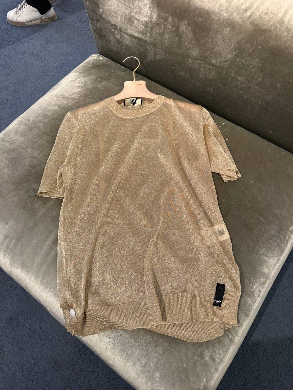Metallic Knit T-Shirt