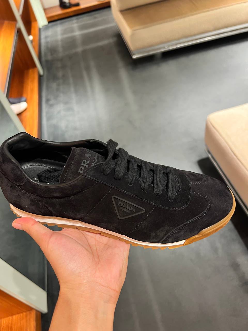 Suede and Re-Nylon Sneakers