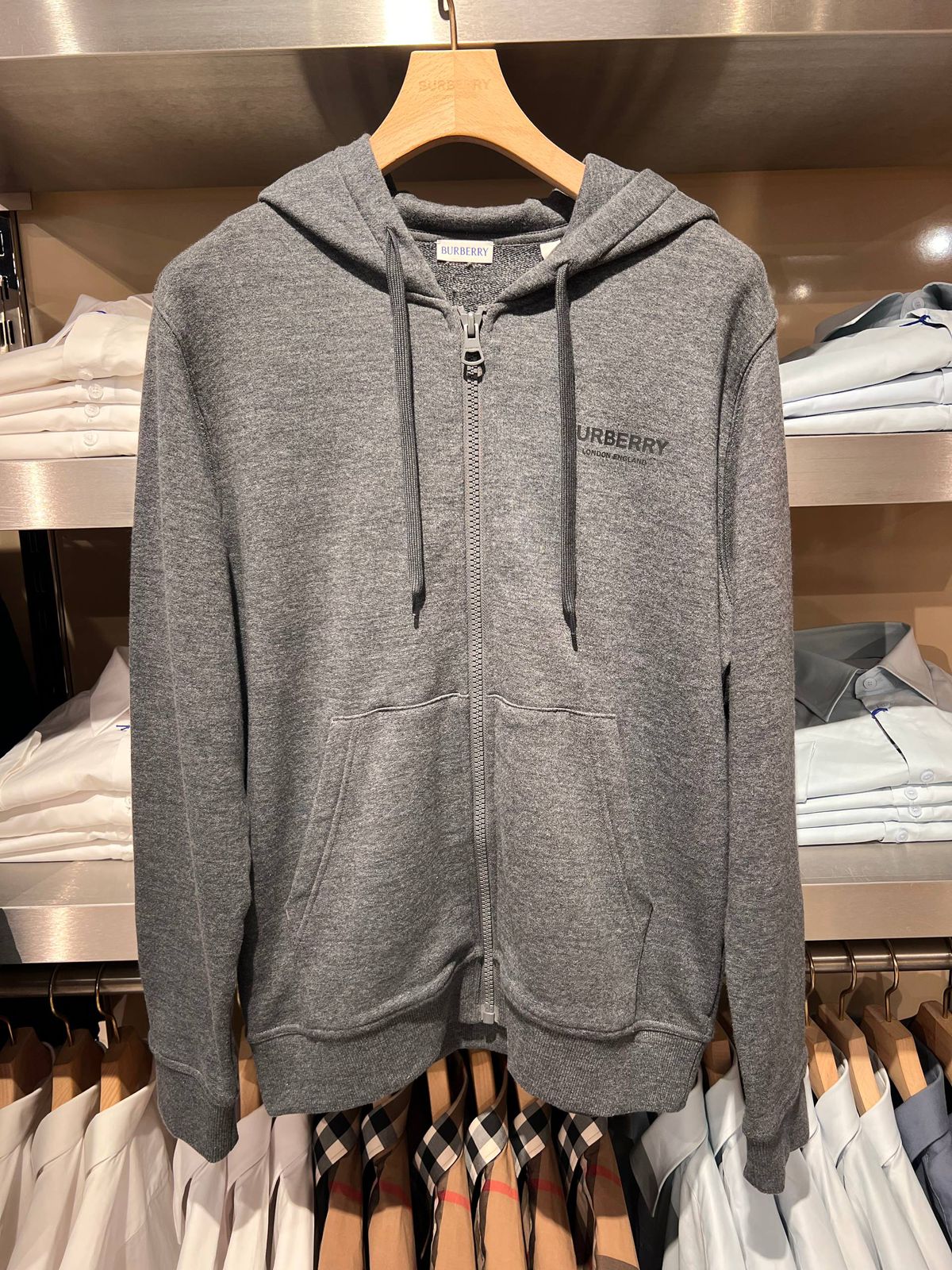 Logo Print Cotton Zip-up Hoodie