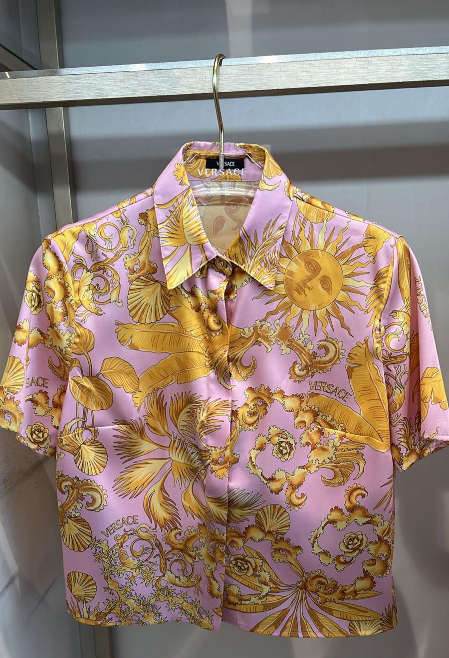 Barocco Sun Print Silk Shirt