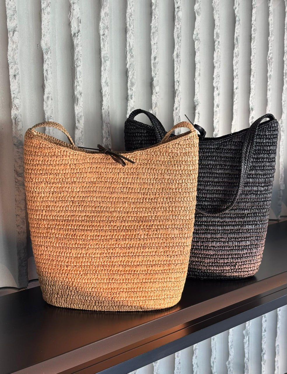 Woven Straw Bucket Bag