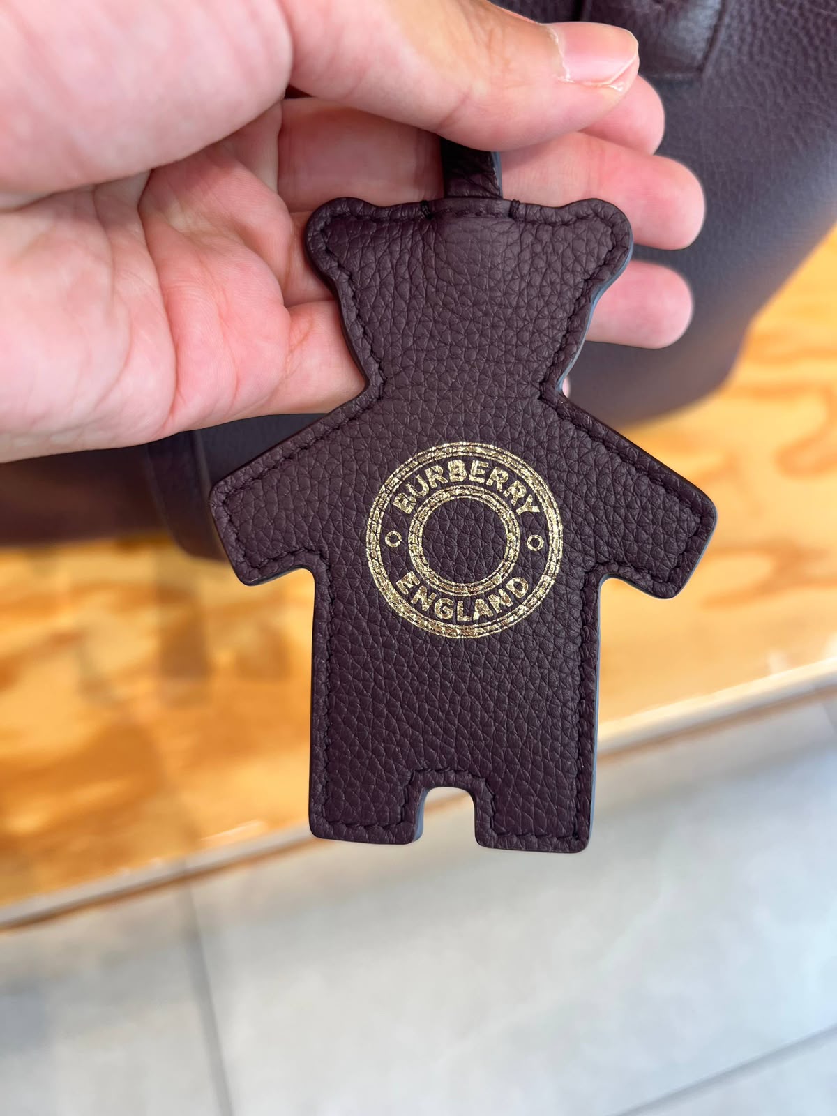 Thomas Bear Leather Bag Charm