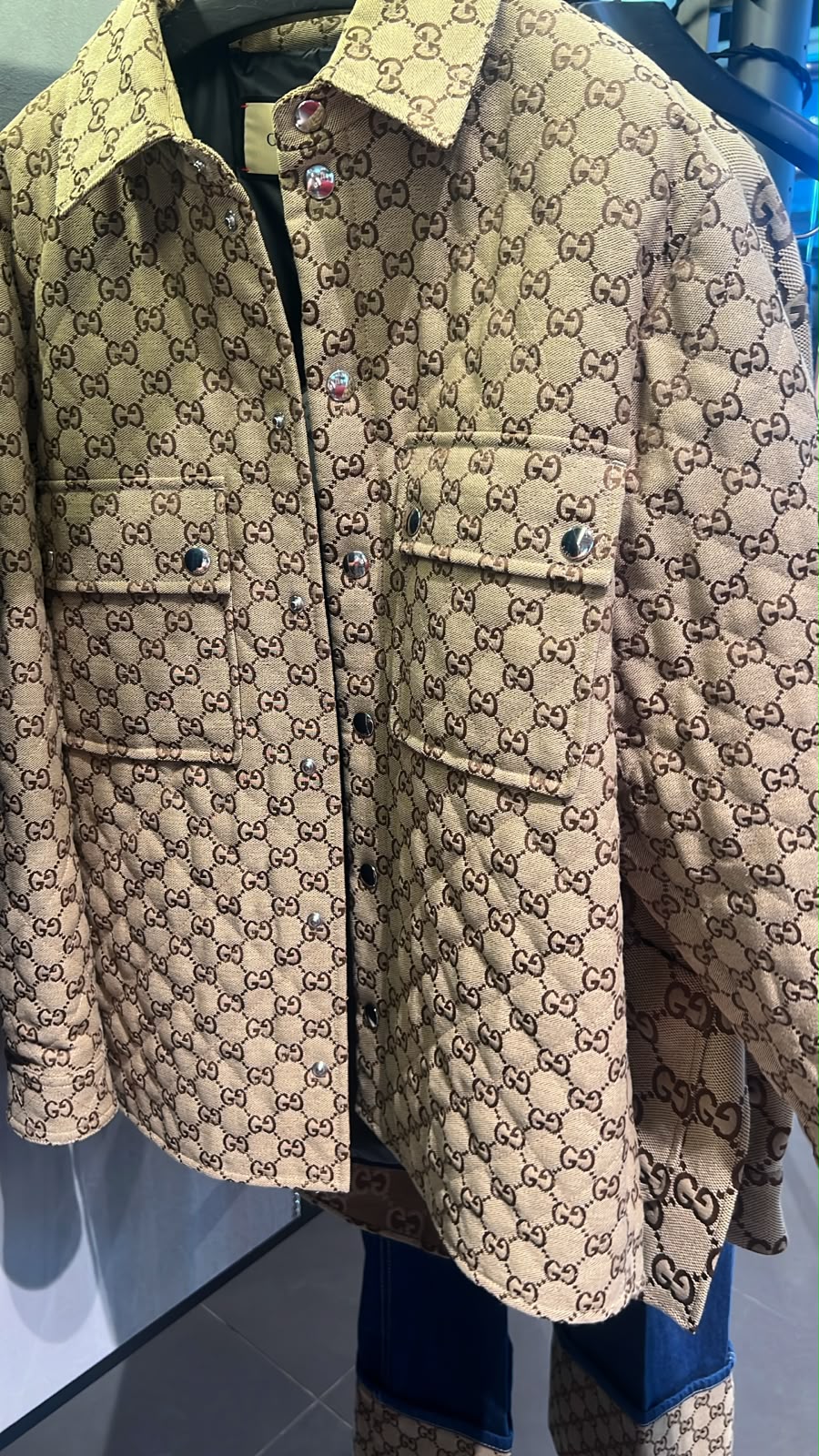 GG Canvas Quilted Overshirt