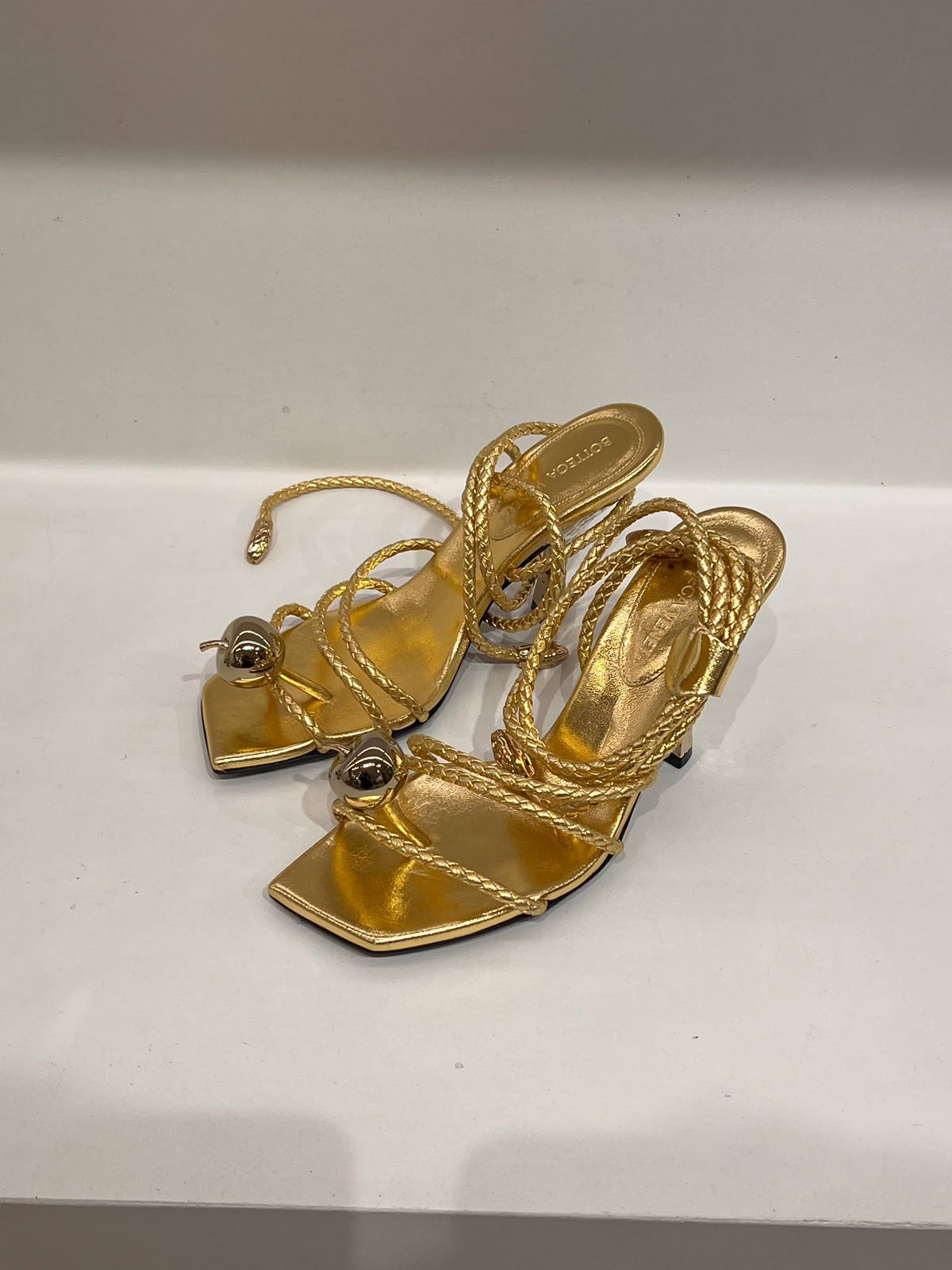 Almond Metallic Leather Sandals
