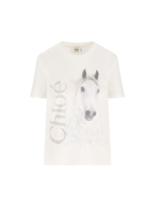 T-shirt girocollo in jersey di cotone biologico
