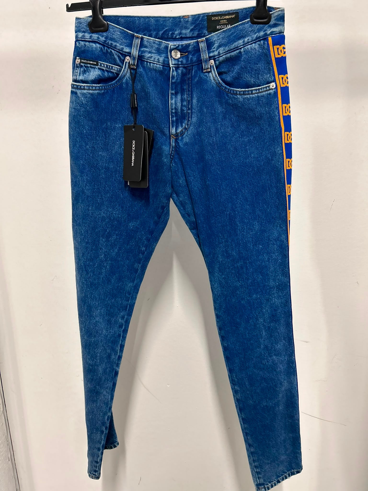 Regular Fit Denim Jeans with Logo Tape