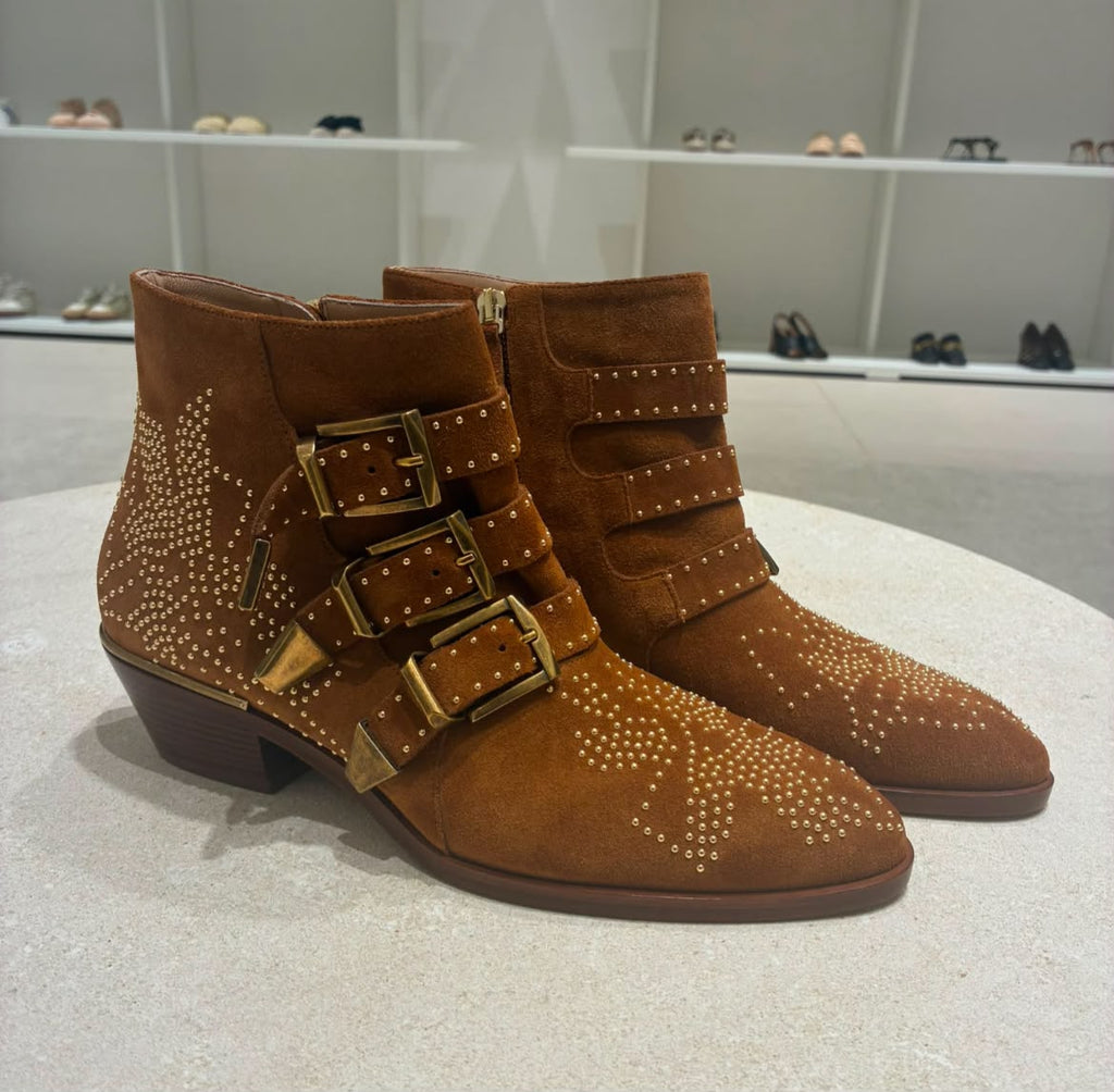 Susanna Studded Suede Ankle Boots