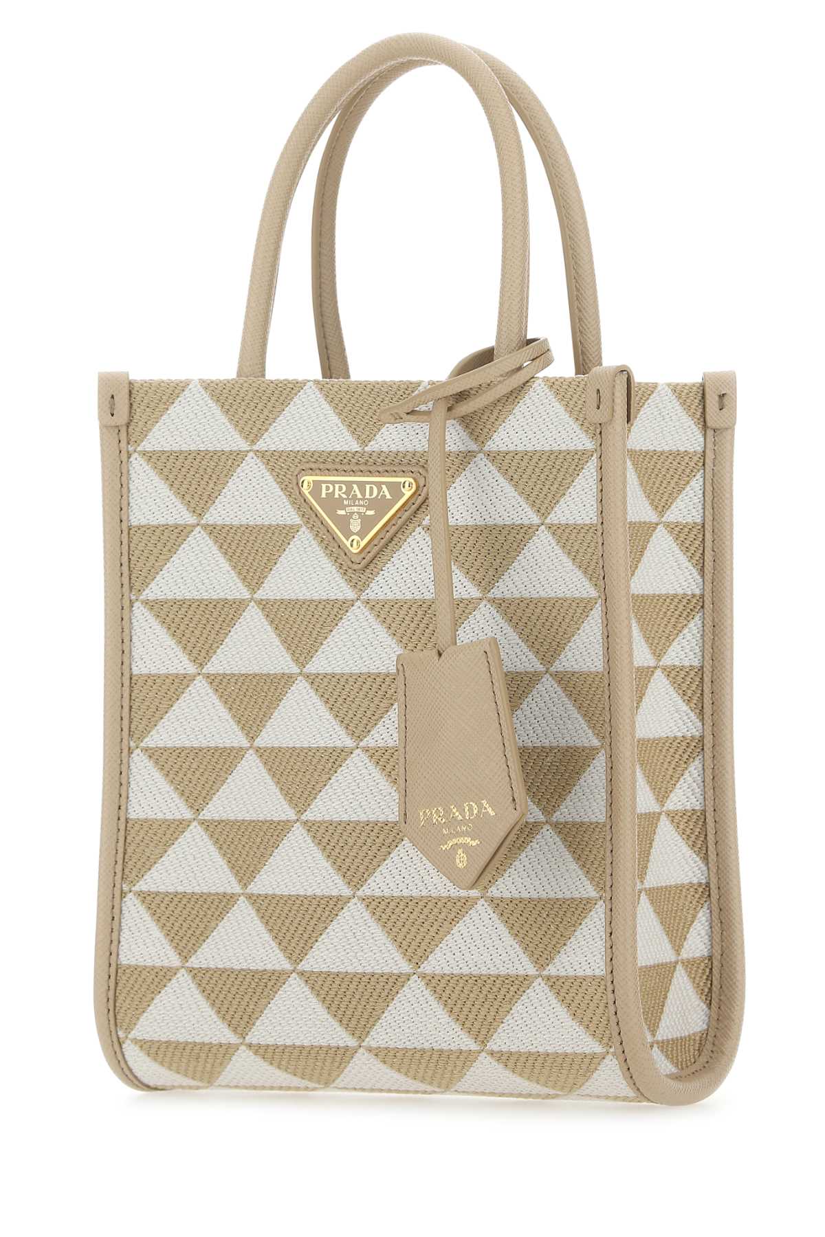 PRADA BORSA For Women Exterior: 100% Fabric 100% Leather Lining: 100% Fabric 100% Leather Finishing: Golden metal