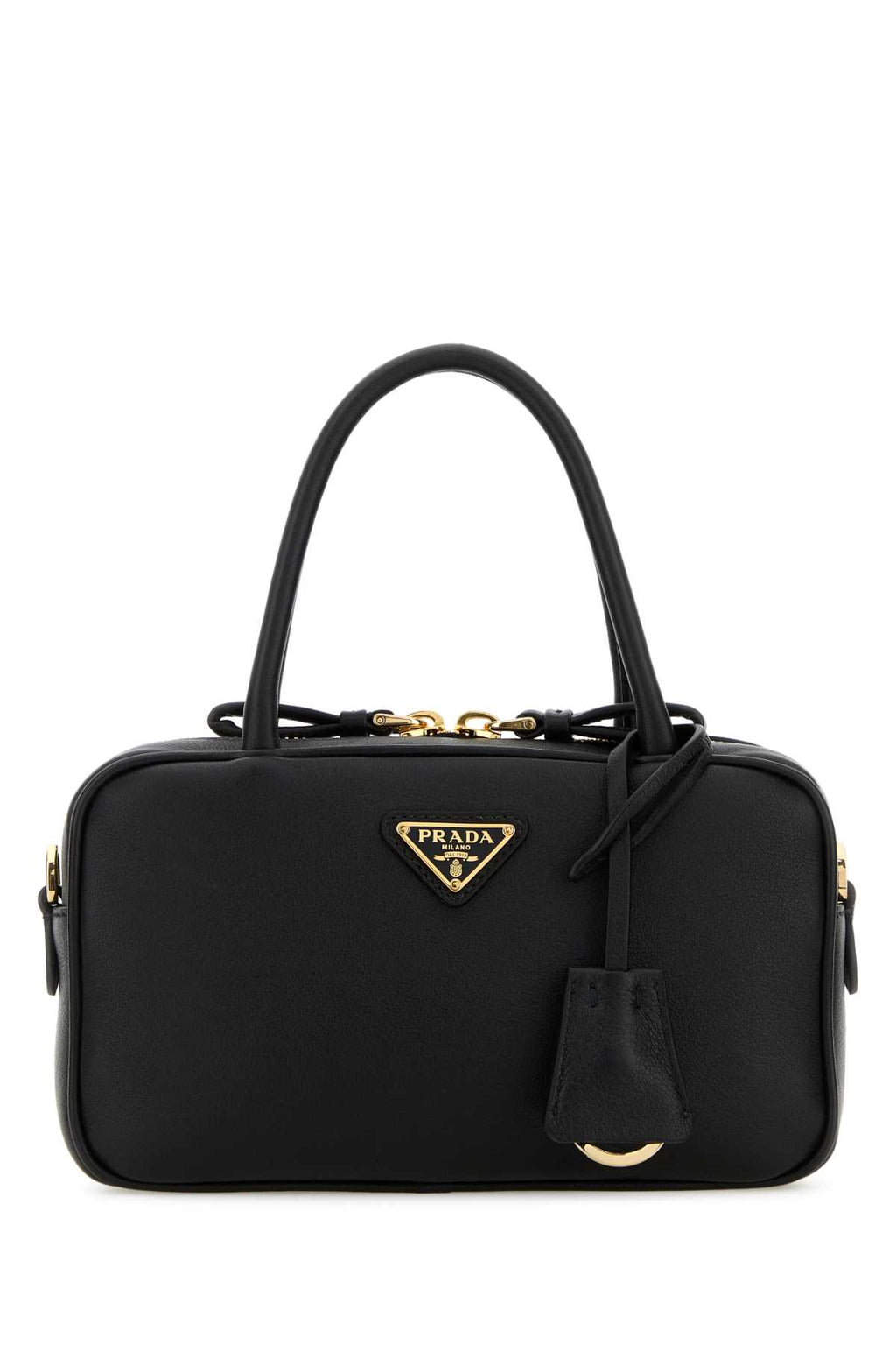 PRADA BAULETTO For Women Exterior: 100% Leather Lining: 100% Fabric Finishing: Golden metal