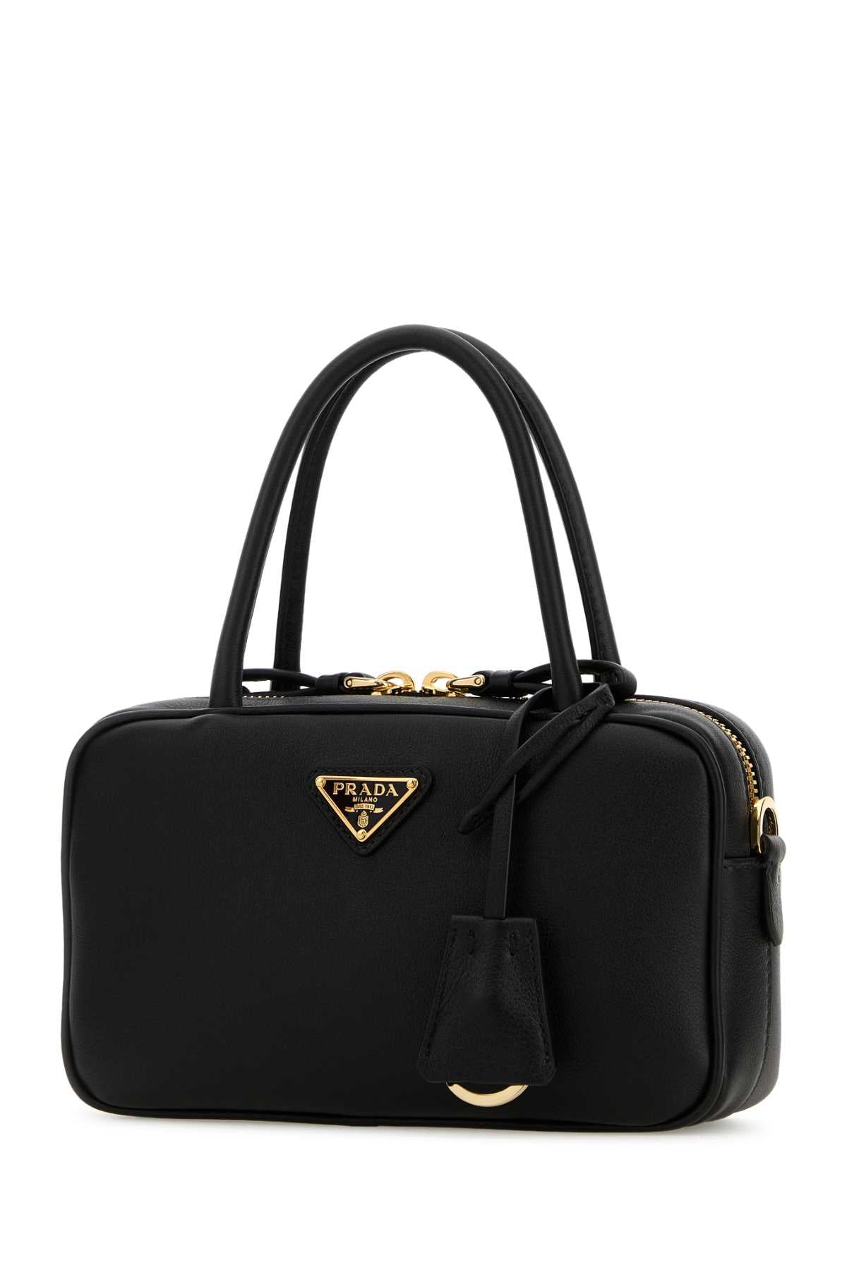 PRADA BAULETTO For Women Exterior: 100% Leather Lining: 100% Fabric Finishing: Golden metal
