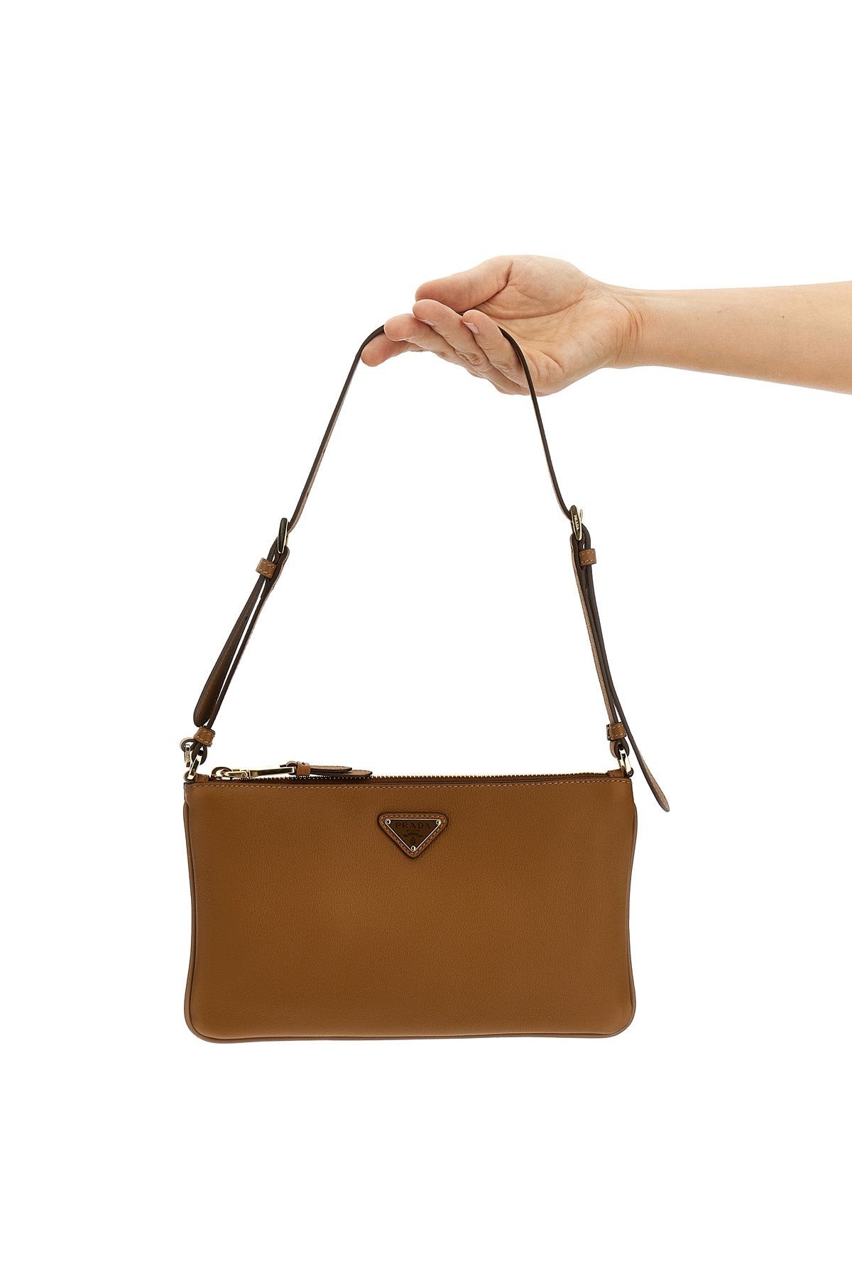 PRADA Logo shoulder bag For Women 100% leather