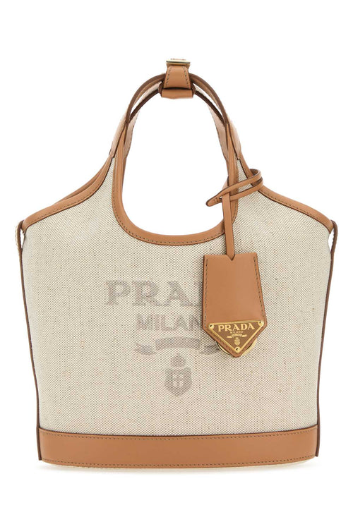 PRADA BORSA For Women Exterior: 100% Linen 100% Leather Finishing: Golden metal