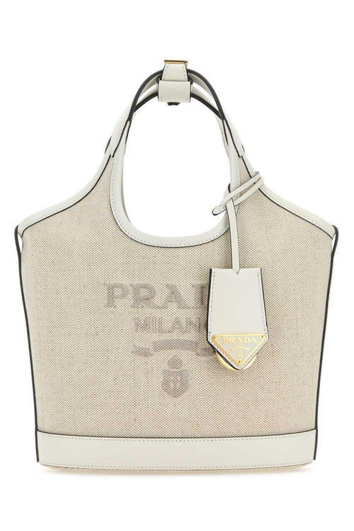 PRADA BORSA For Women Exterior: 100% Linen 100% Leather Finishing: Golden metal