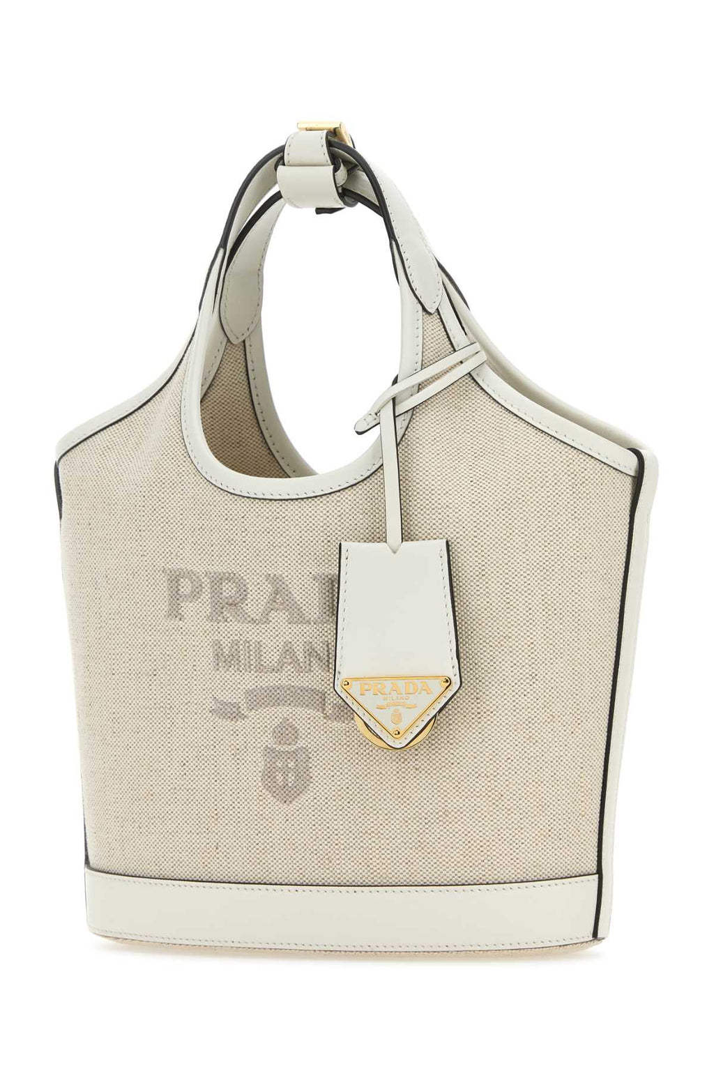 PRADA BORSA For Women Exterior: 100% Linen 100% Leather Finishing: Golden metal