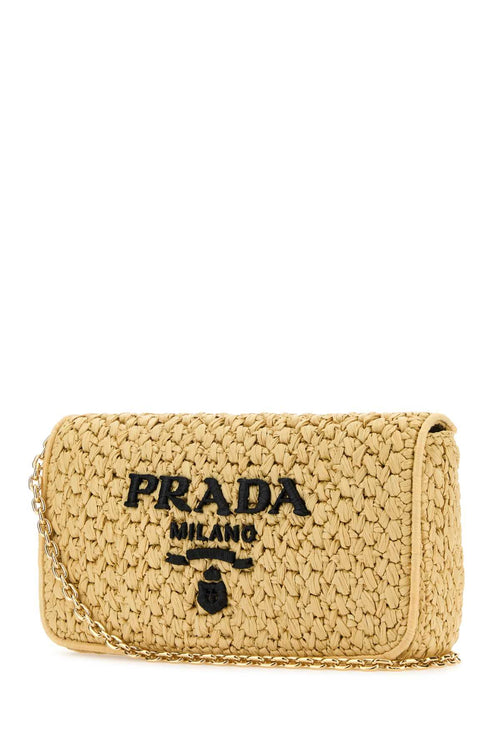 PRADA BORSA For Women Exterior: 100% Raffia Lining: 100% Leather Finishing: Golden metal