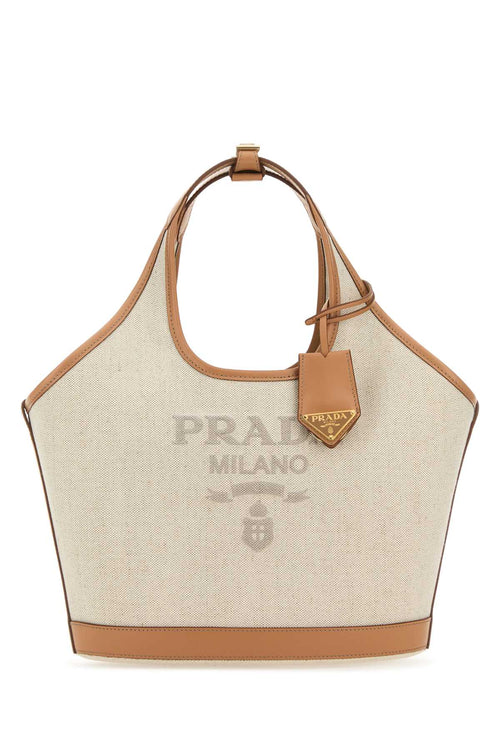 PRADA BORSA For Women Exterior: 100% Linen 100% Leather Finishing: Golden metal
