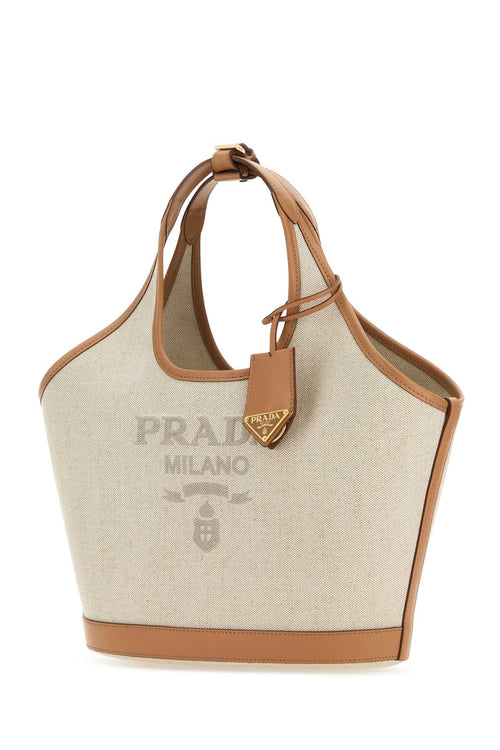 PRADA BORSA For Women Exterior: 100% Linen 100% Leather Finishing: Golden metal