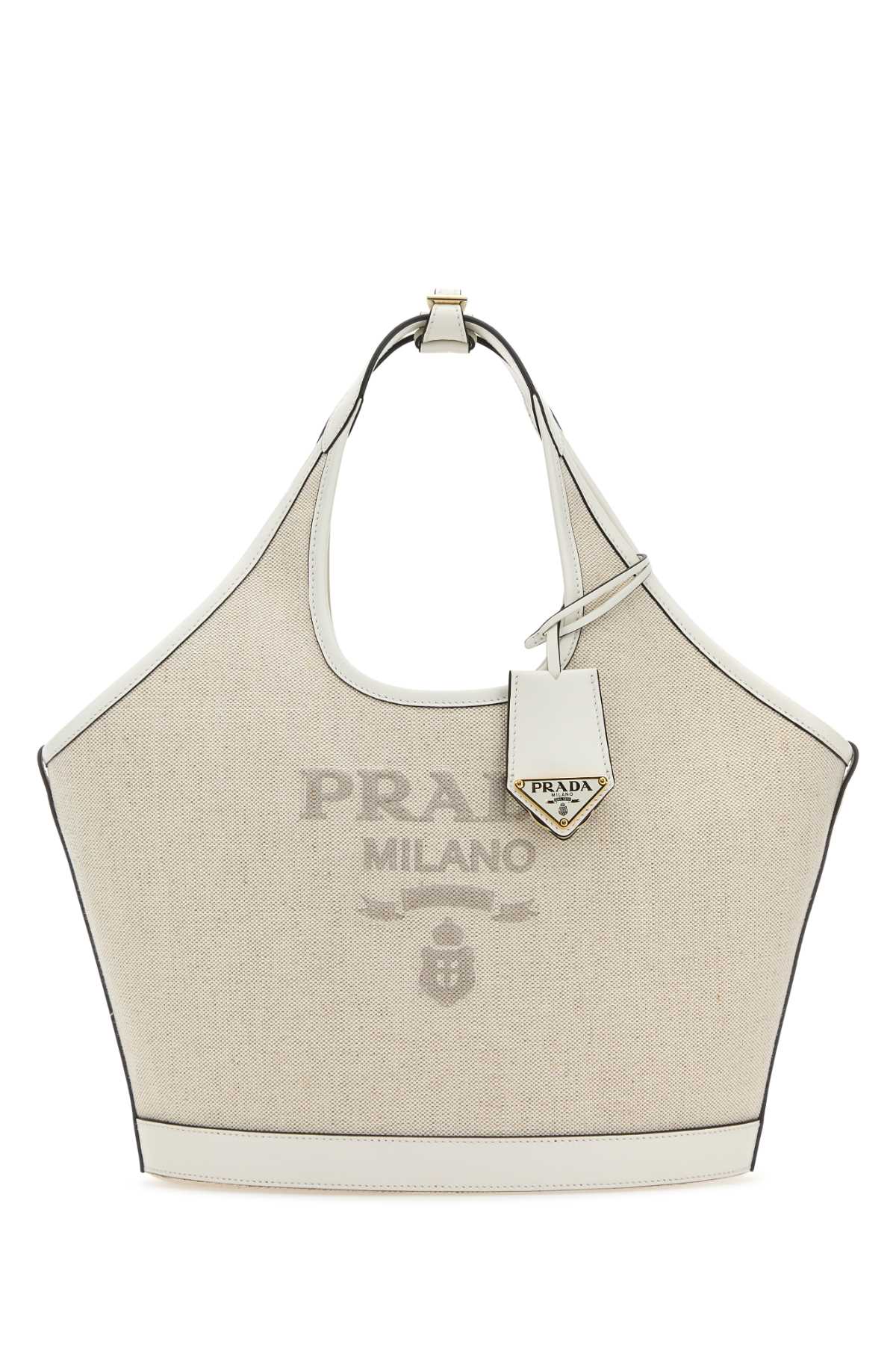 PRADA BORSA For Women Exterior: 100% Linen 100% Leather Finishing: Golden metal