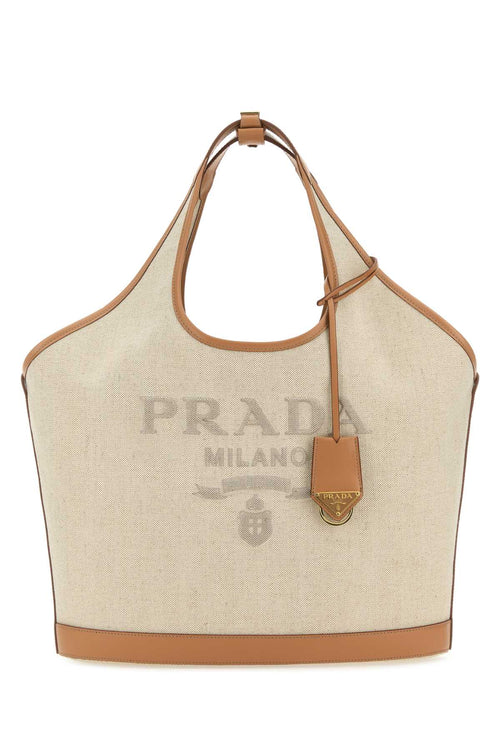PRADA BORSA For Women Exterior: 100% Linen 100% Leather Finishing: Golden metal