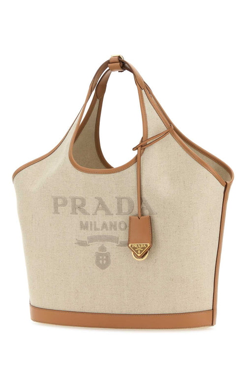 PRADA BORSA For Women Exterior: 100% Linen 100% Leather Finishing: Golden metal