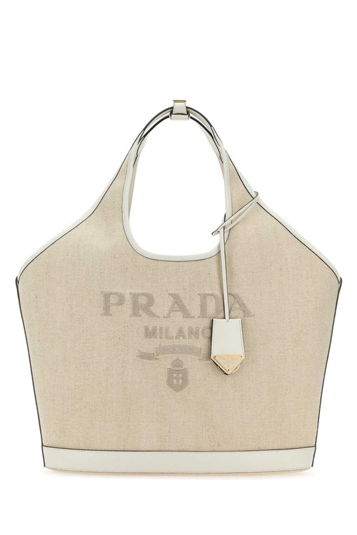 PRADA BORSA For Women Exterior: 100% Linen 100% Leather Finishing: Golden metal
