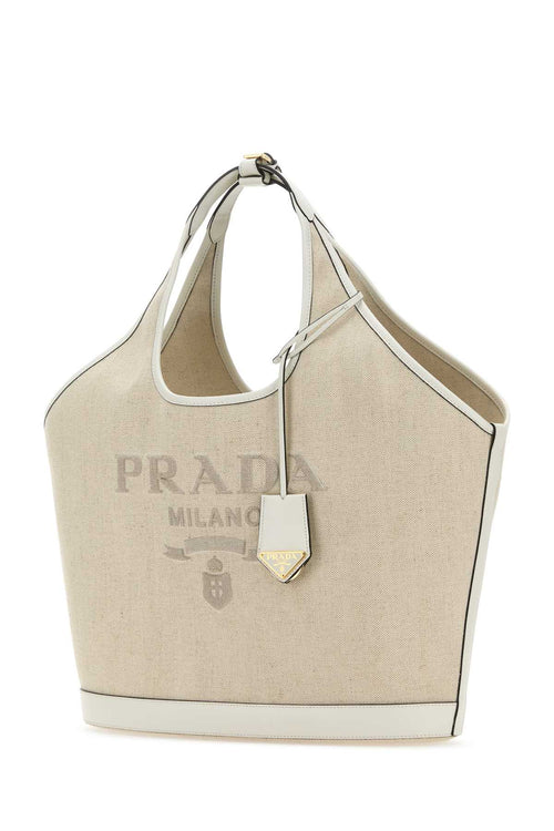 PRADA BORSA For Women Exterior: 100% Linen 100% Leather Finishing: Golden metal