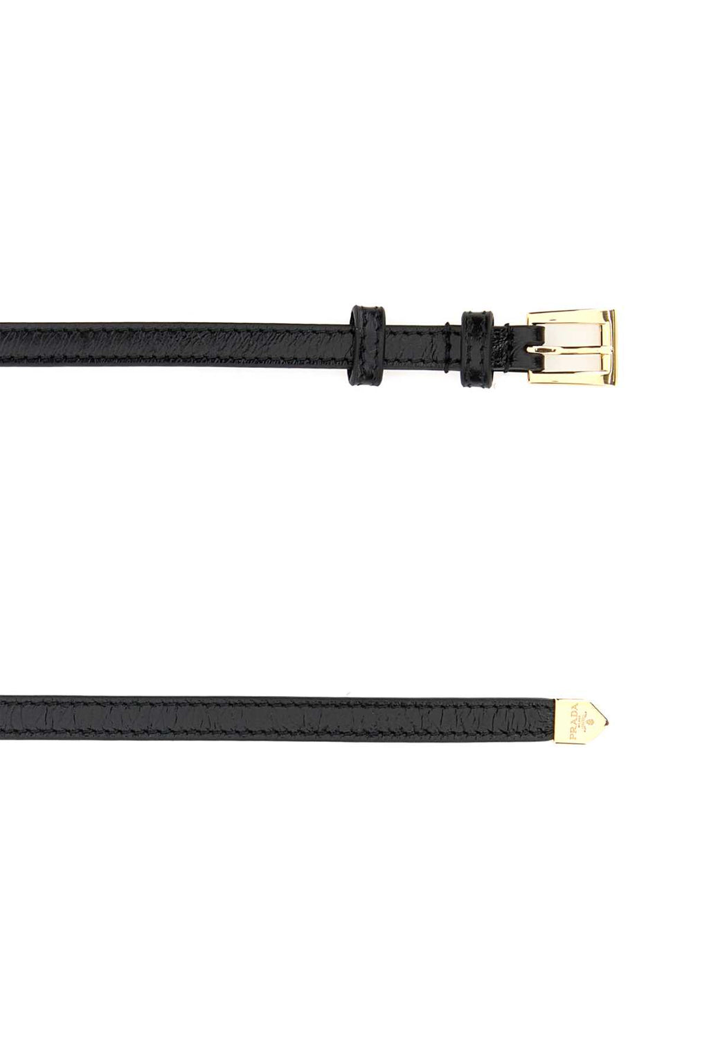 PRADA CINTURE For Women Exterior: 100% Leather Finishing: Antiqued golden metal