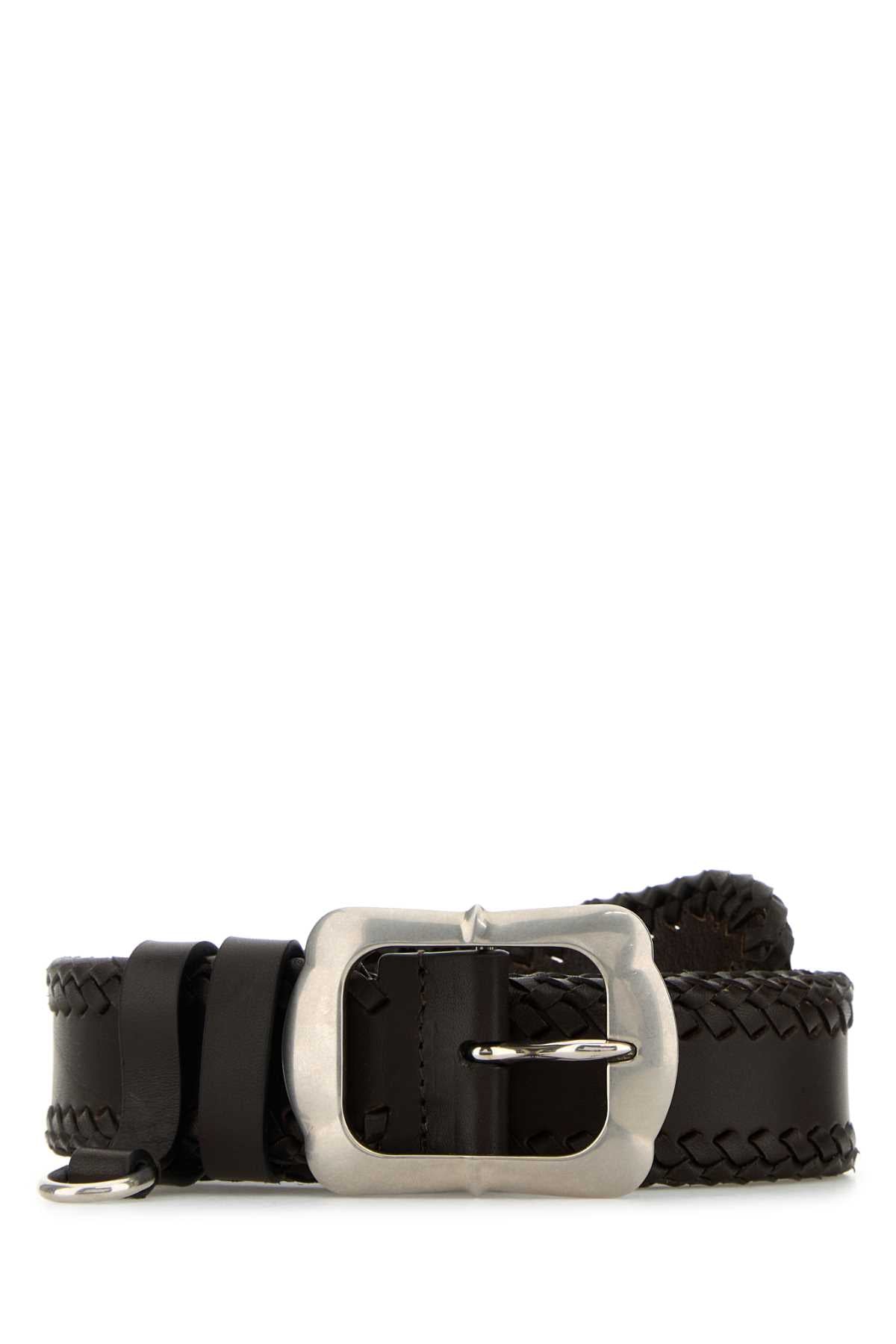 PRADA CINTURE For Women Exterior: 100% Leather Finishing: Silver metal