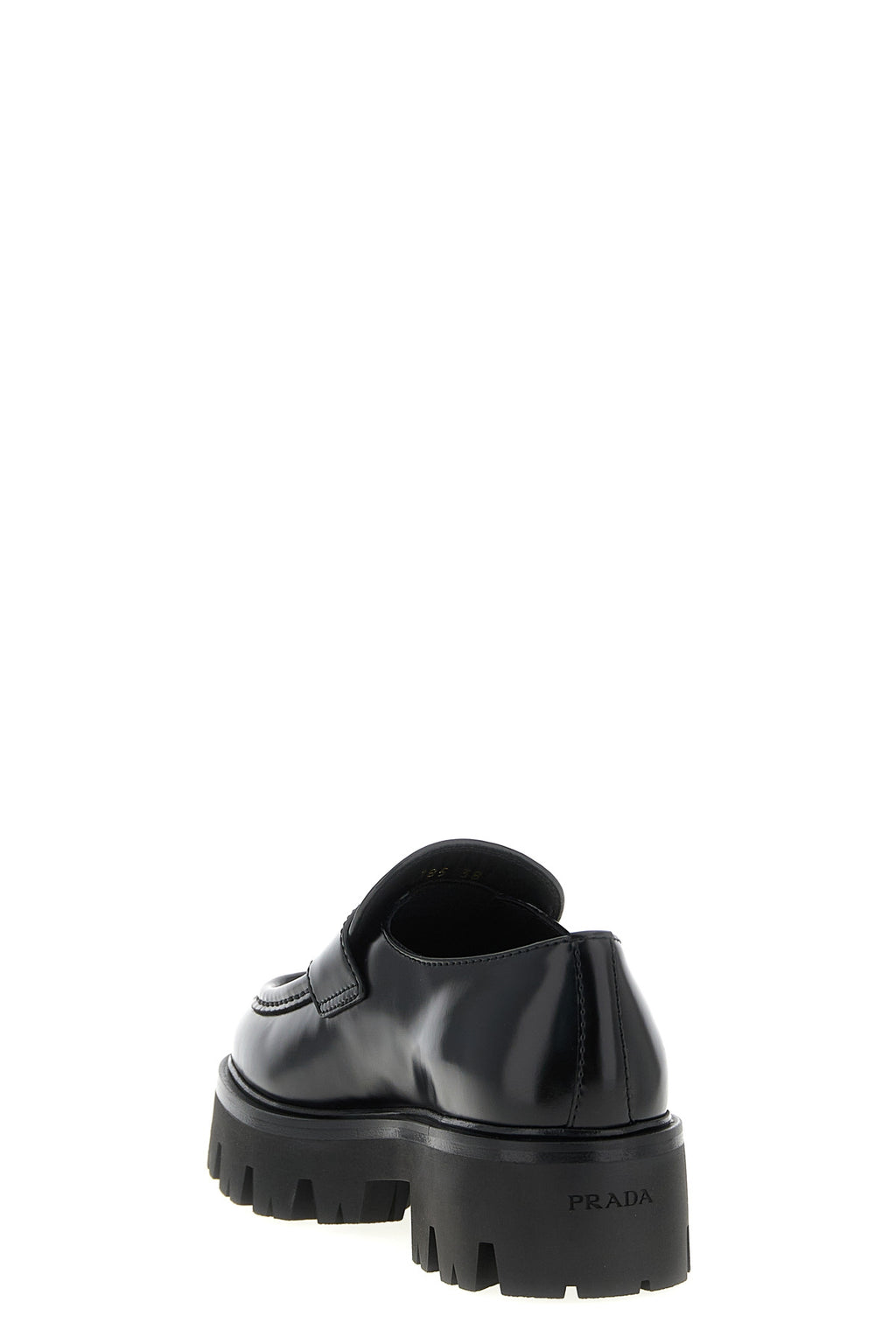 PRADA Brushed leather loafers For Women 100% calfskin leather (Bos Taurus)