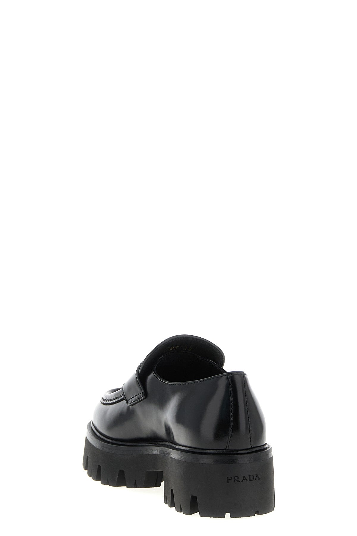 PRADA Brushed leather loafers For Women 100% calfskin leather (Bos Taurus)