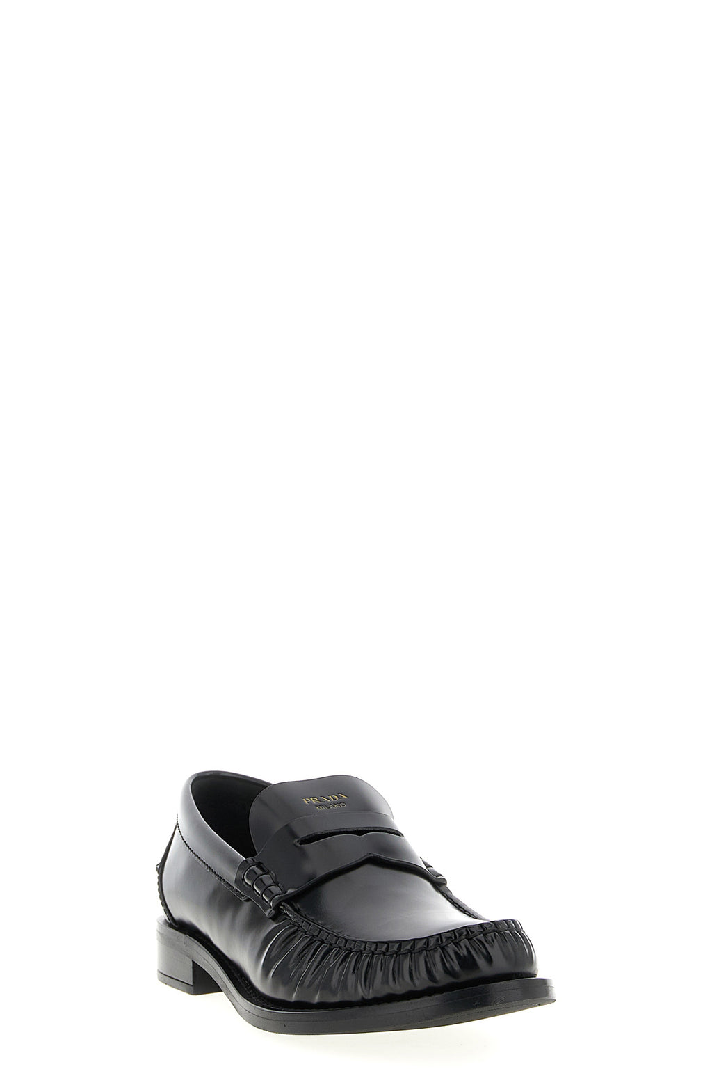 PRADA Brushed leather loafers For Women 100% calfskin leather (Bos Taurus)