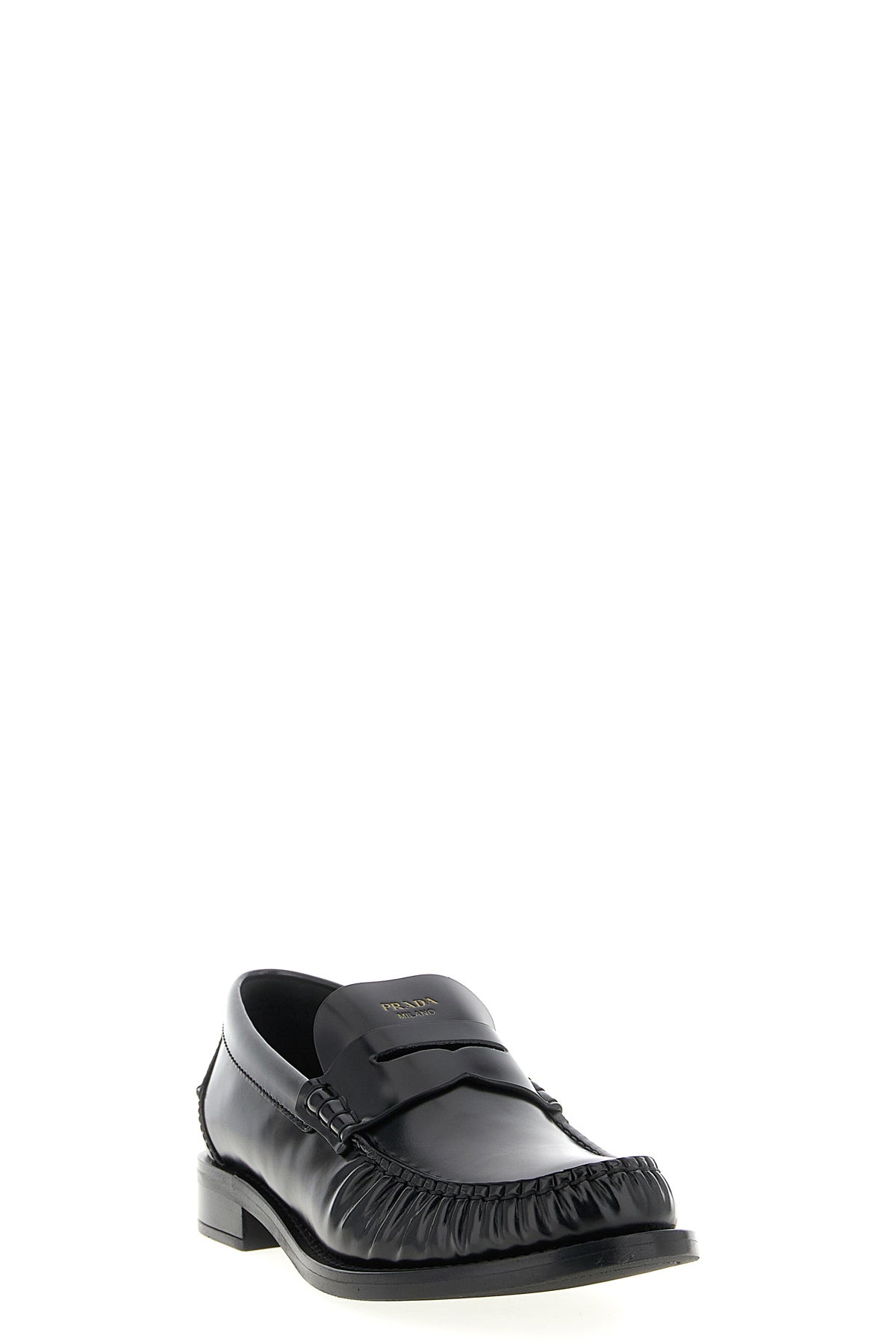PRADA Brushed leather loafers For Women 100% calfskin leather (Bos Taurus)
