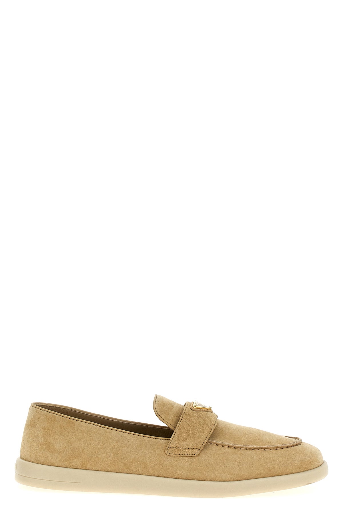 PRADA Logo loafers For Women 100% calfskin leather (Bos Taurus)