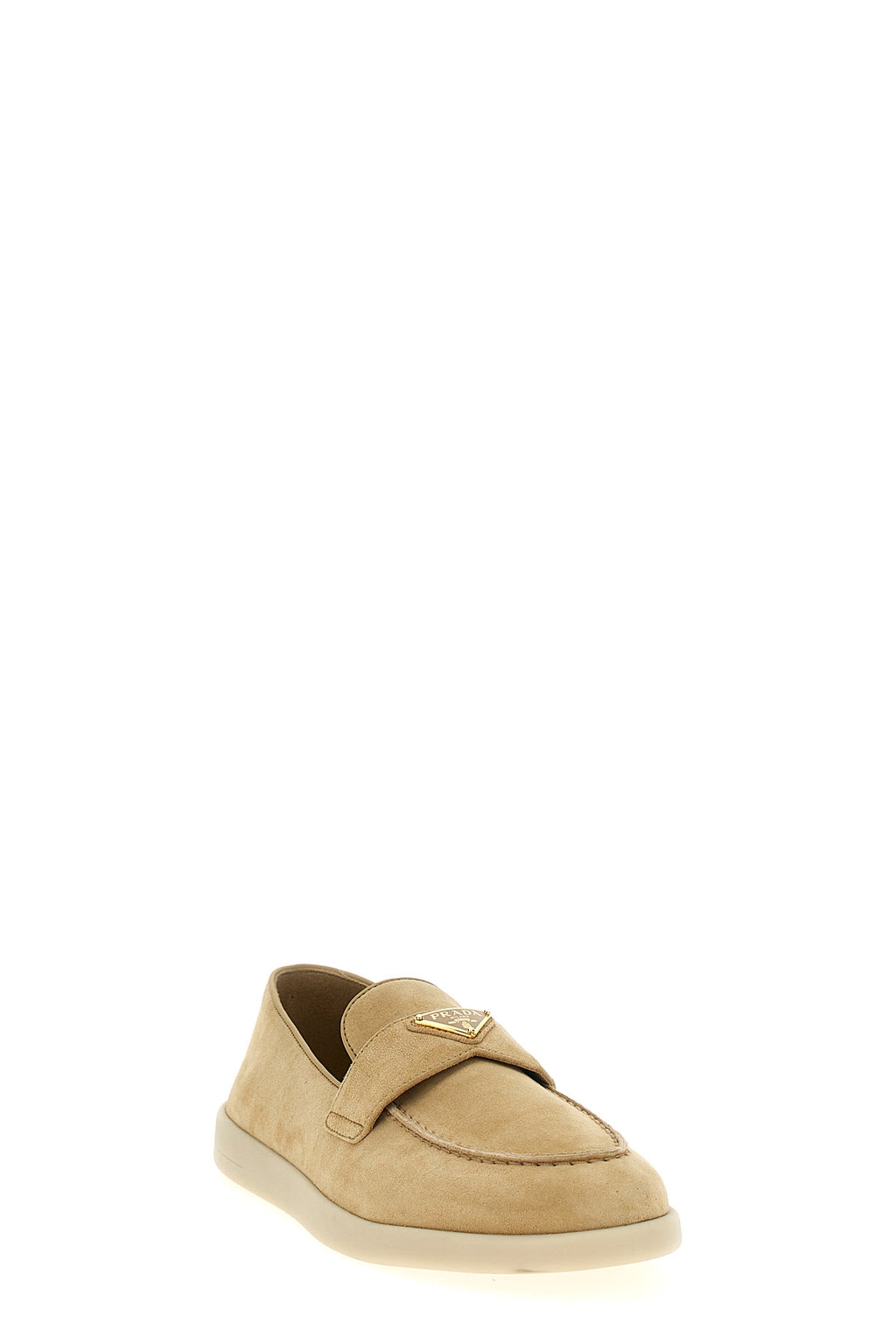 PRADA Logo loafers For Women 100% calfskin leather (Bos Taurus)