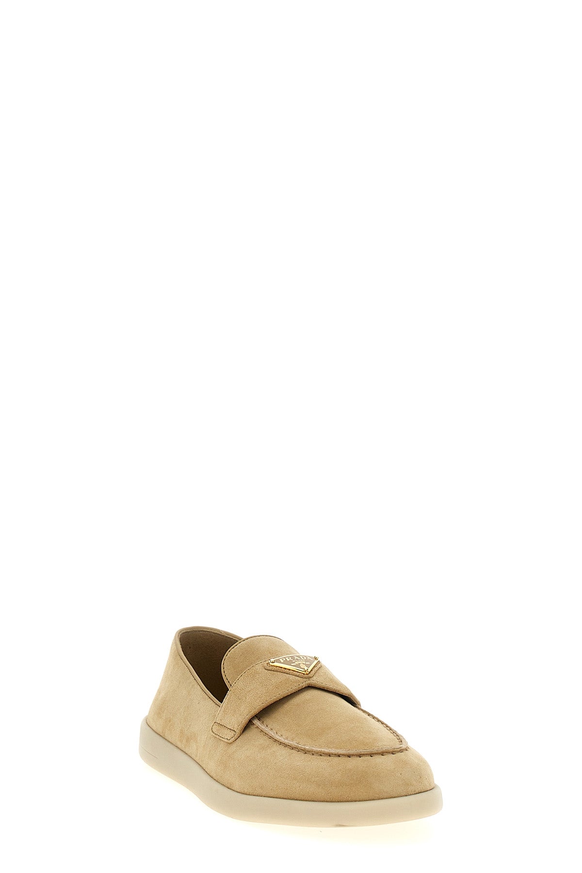 PRADA Logo loafers For Women 100% calfskin leather (Bos Taurus)