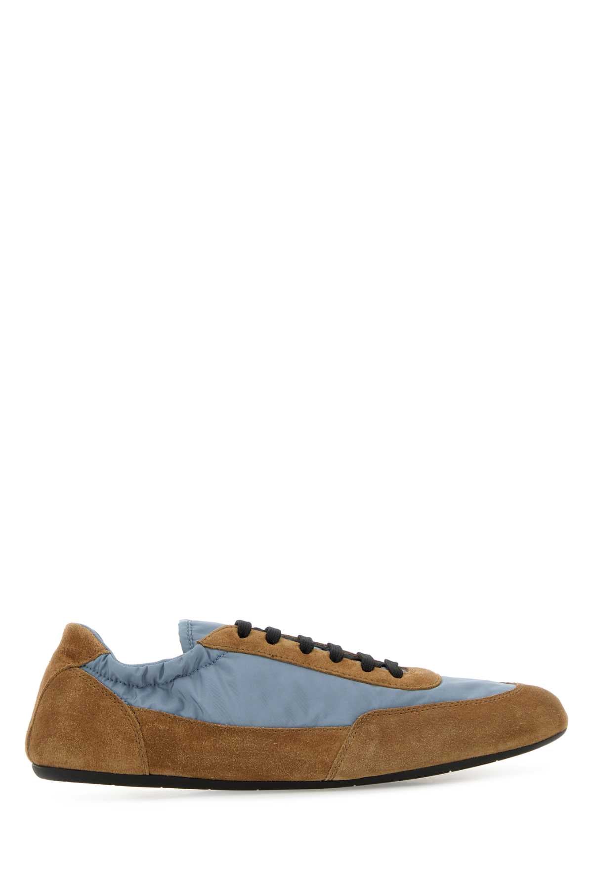 PRADA COLLAPSE For Women Exterior: 100% Suede 100% Re-Nylon Interior: 100% Leather 100% Fabric Sole: Rubber