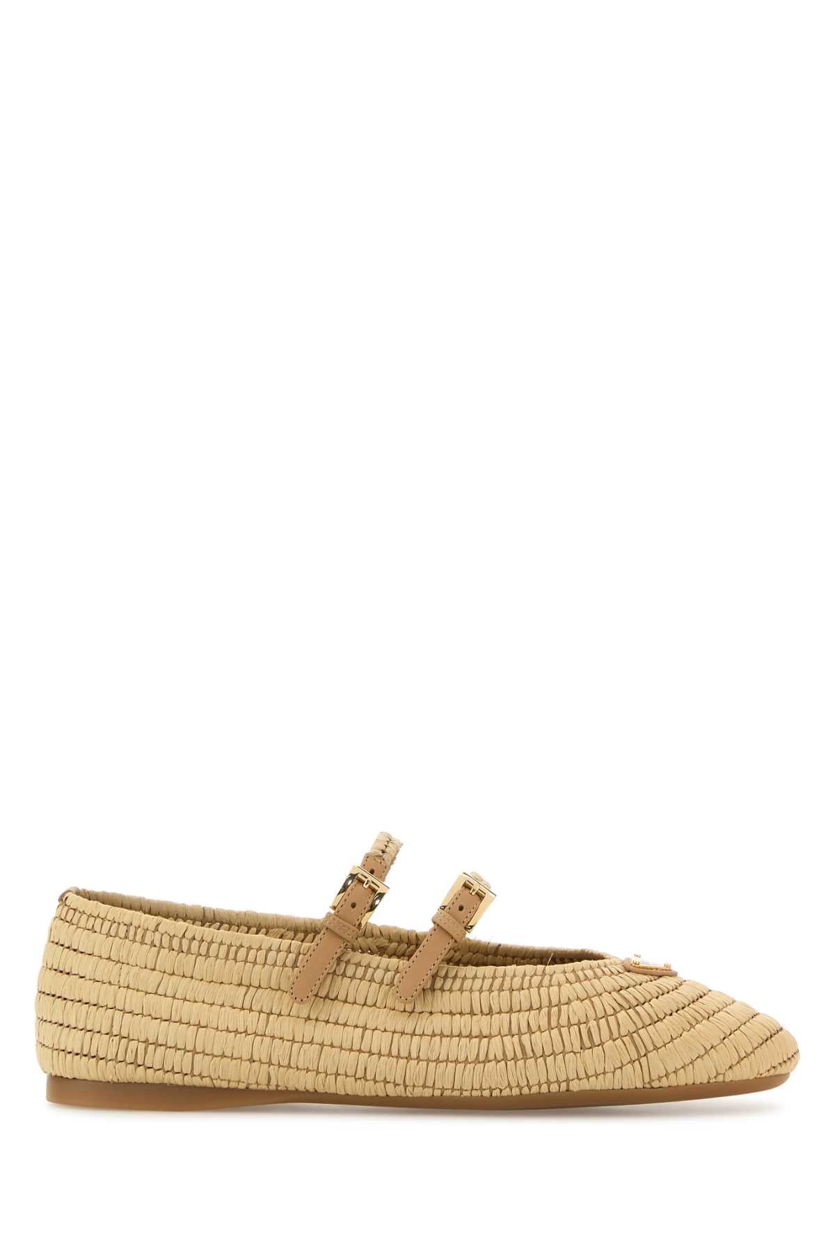 PRADA BALLERINE For Women Exterior: 100% Raffia Interior: 100% Raffia Sole: Rubber