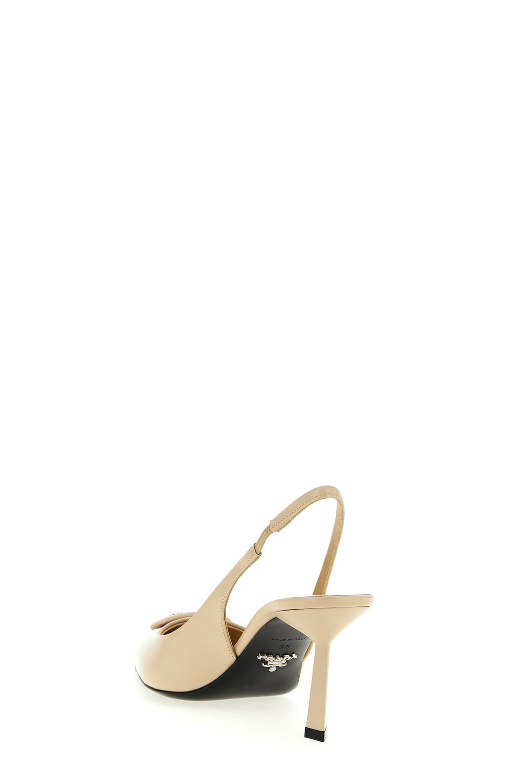 PRADA Triangle logo slingback For Women 100% calfskin leather (Bos Taurus)