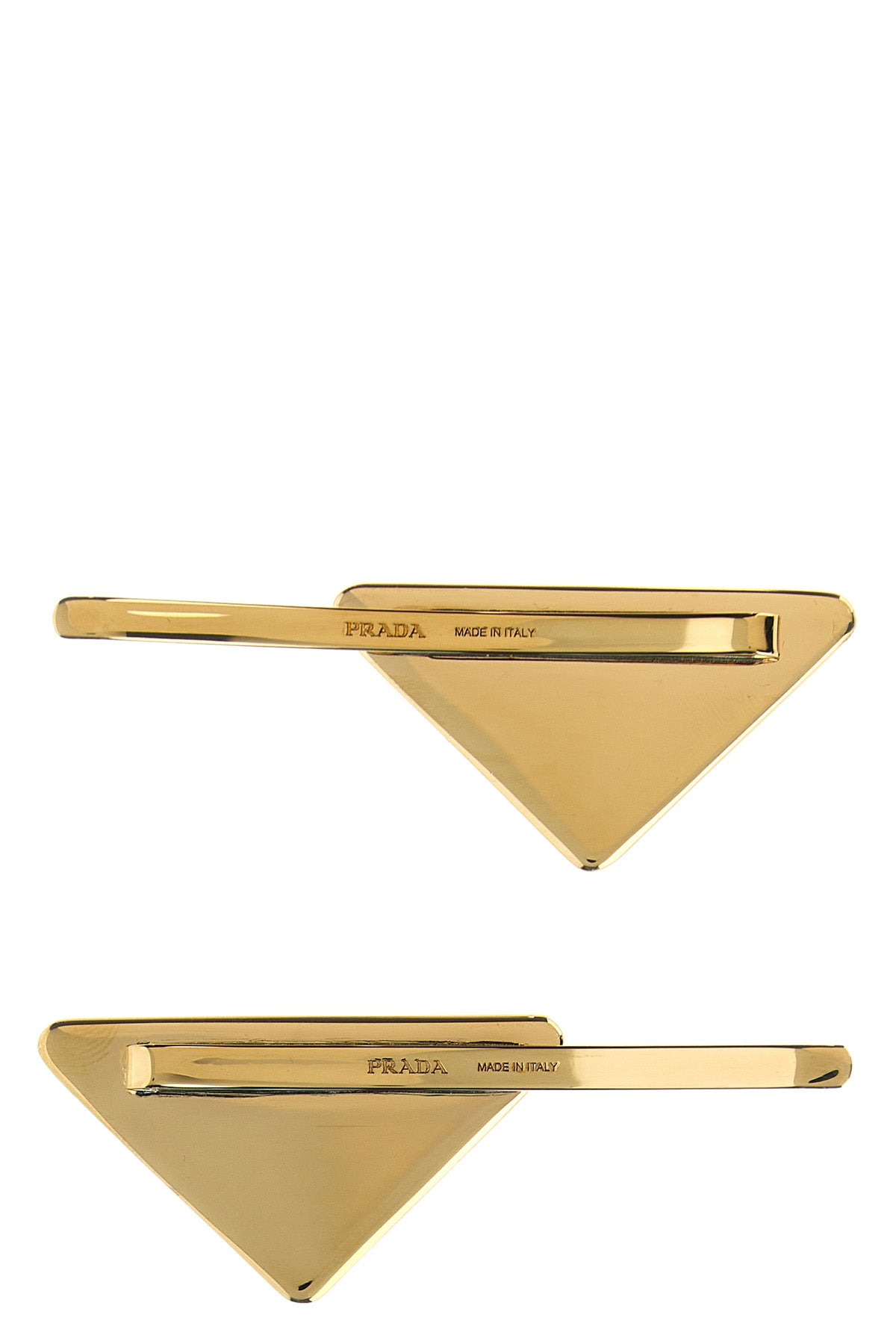 PRADA Set of 2 logo hair clips For Women 95% brass 5% enamel