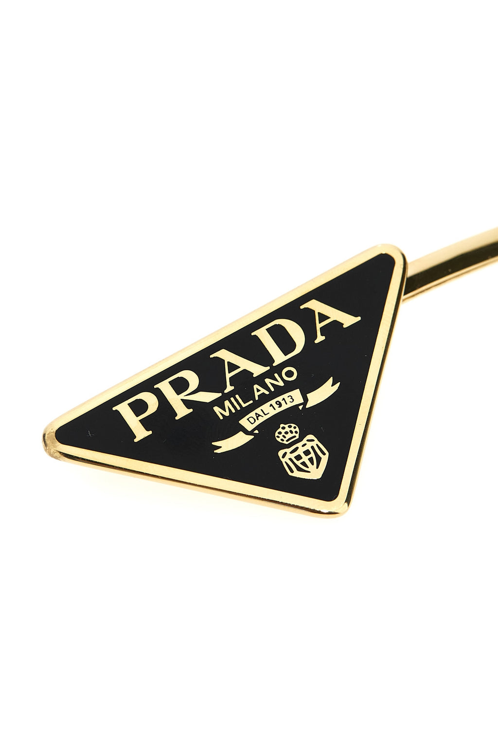 PRADA Set of 2 logo hair clips For Women 95% brass 5% enamel