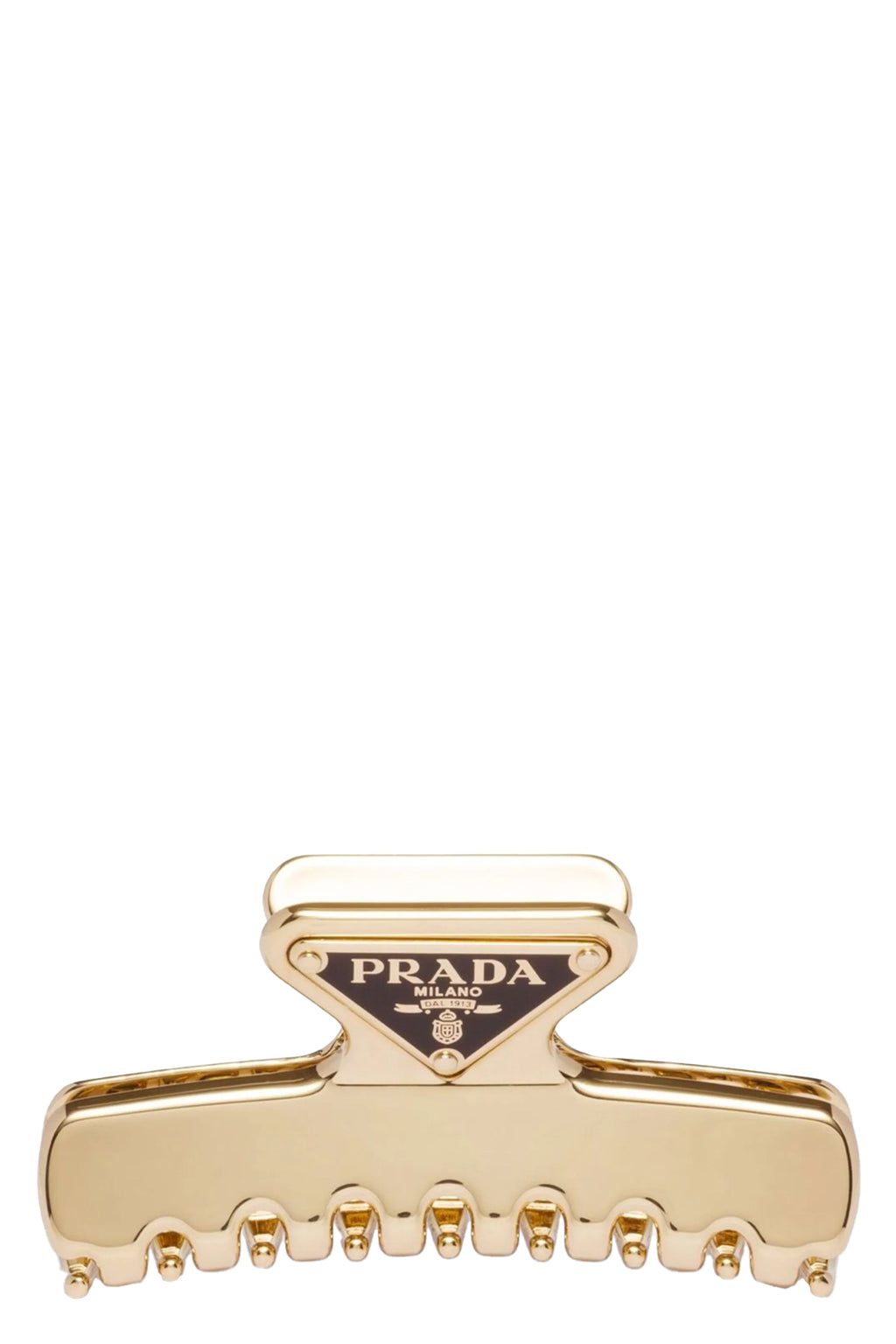 PRADA Triangle logo hair clip For Women 100% brass