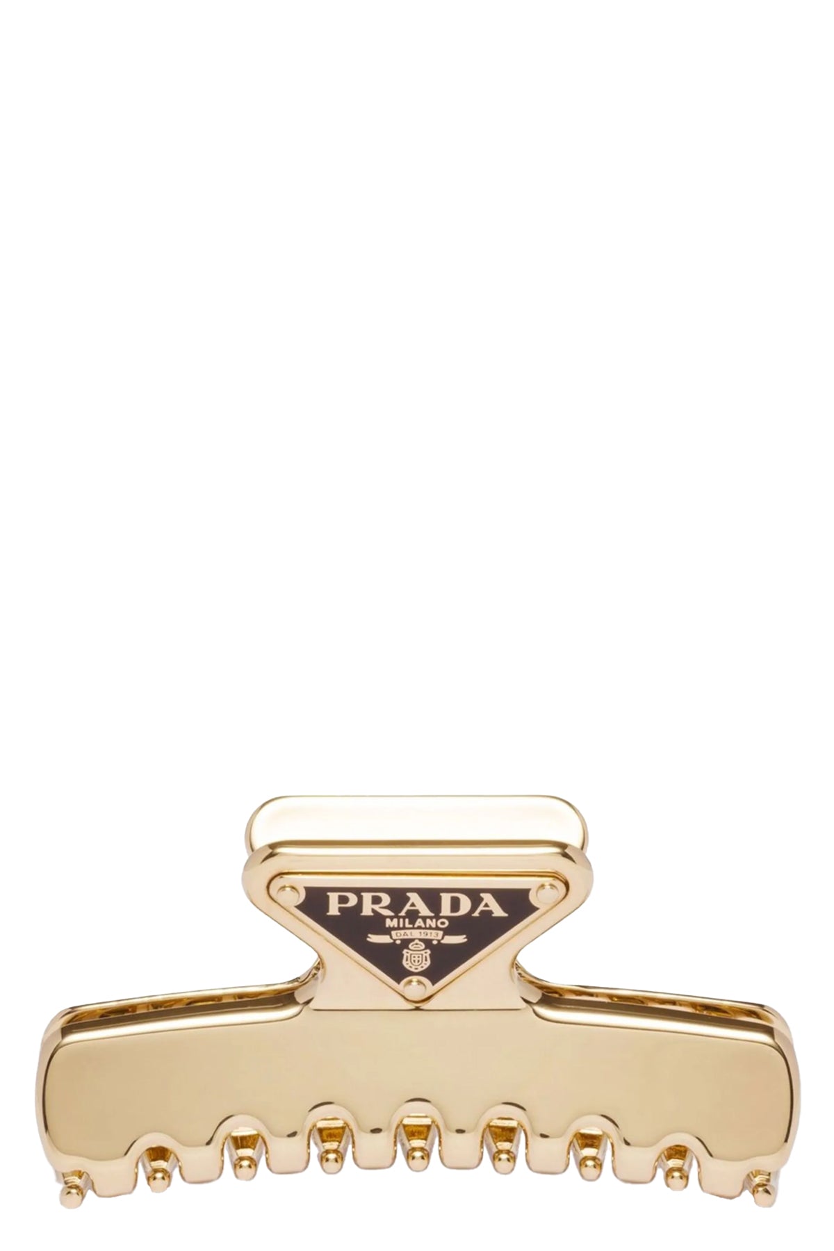 PRADA Triangle logo hair clip For Women 100% brass