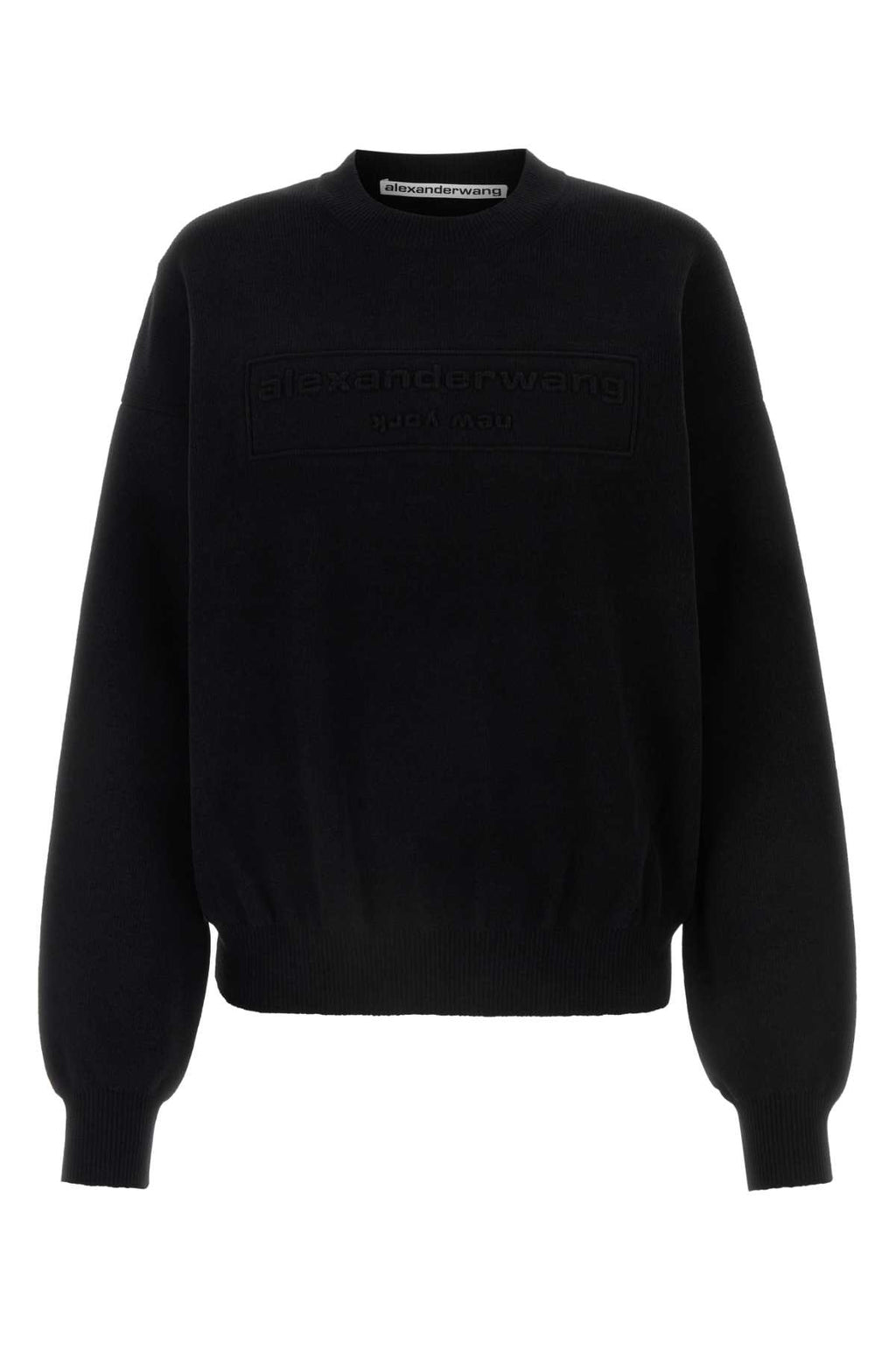 ALEXANDER WANG EMBOSSED LOGO RIBBED PULLOVER For Women Exterior: 89% Polyester 9% Nylo 2% Elastane