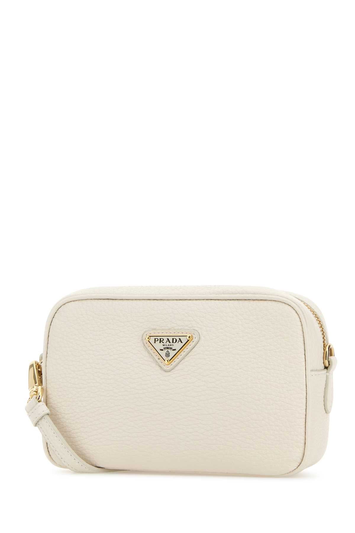 PRADA CONTENITORI For Women Exterior: 100% Leather Lining: 100% Fabric Finishing: Golden metal