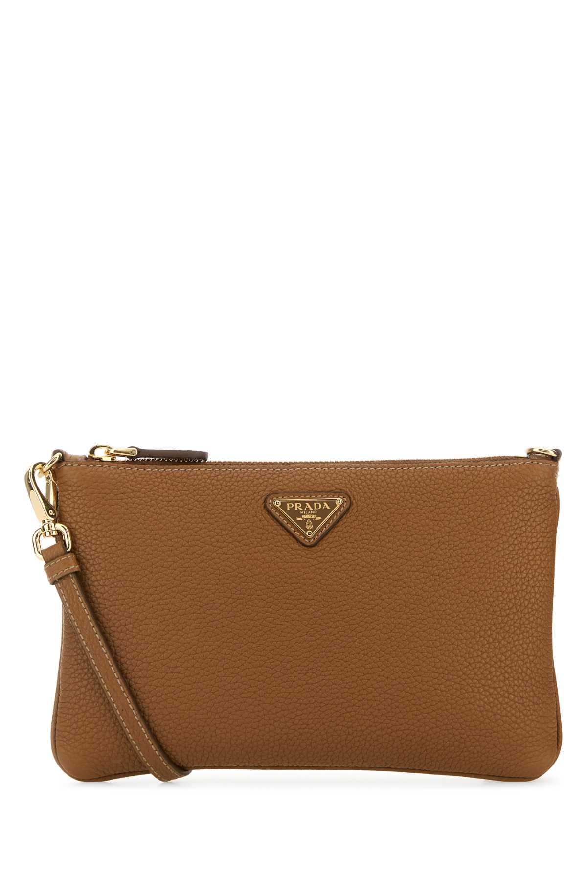 PRADA CONTENITORI For Women Exterior: 100% Leather Lining: 100% Fabric Finishing: Golden metal