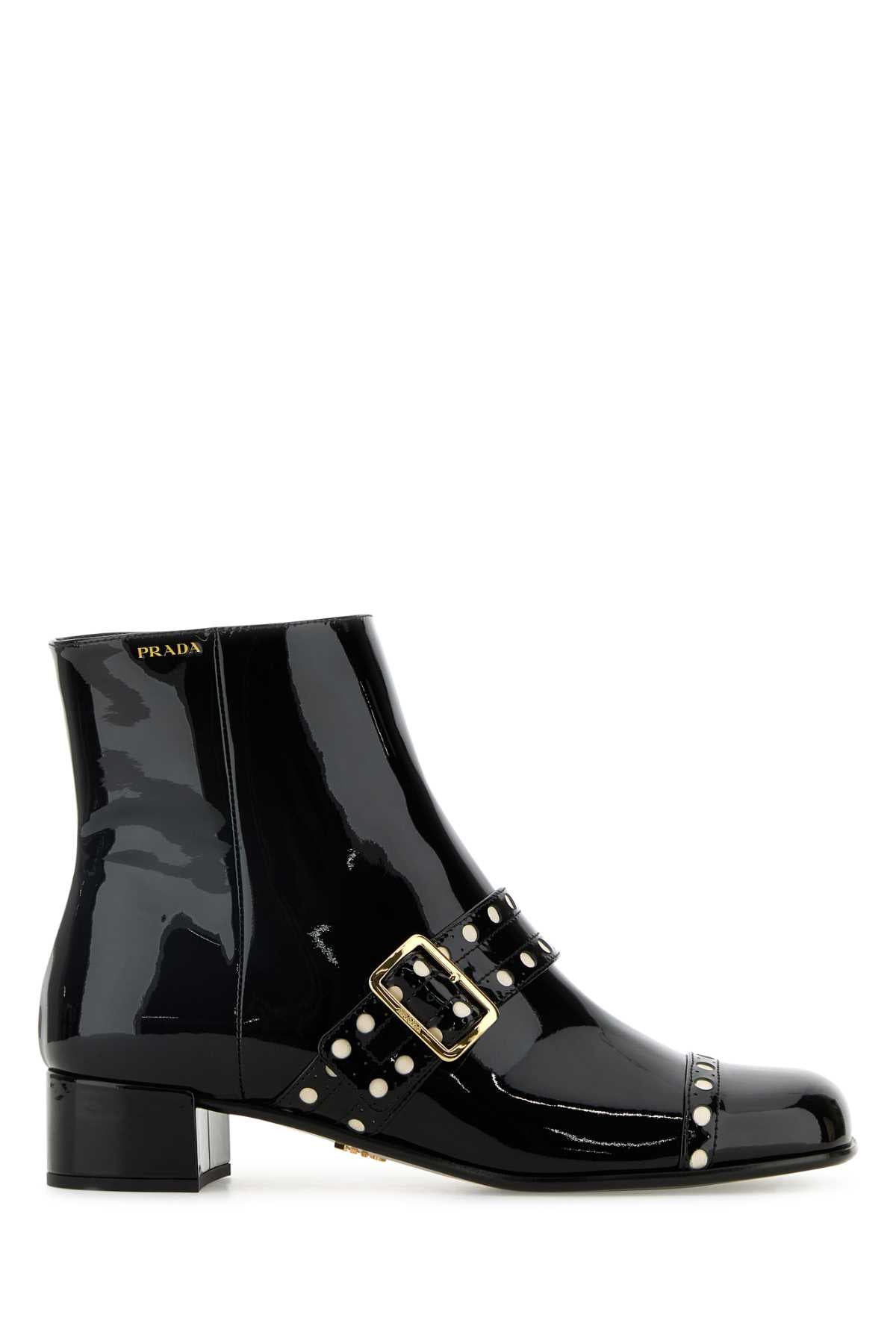 PRADA TRONCHETTI For Women Exterior: 100% Calf Interior: 100% Leather Sole: Leather and Rubber
