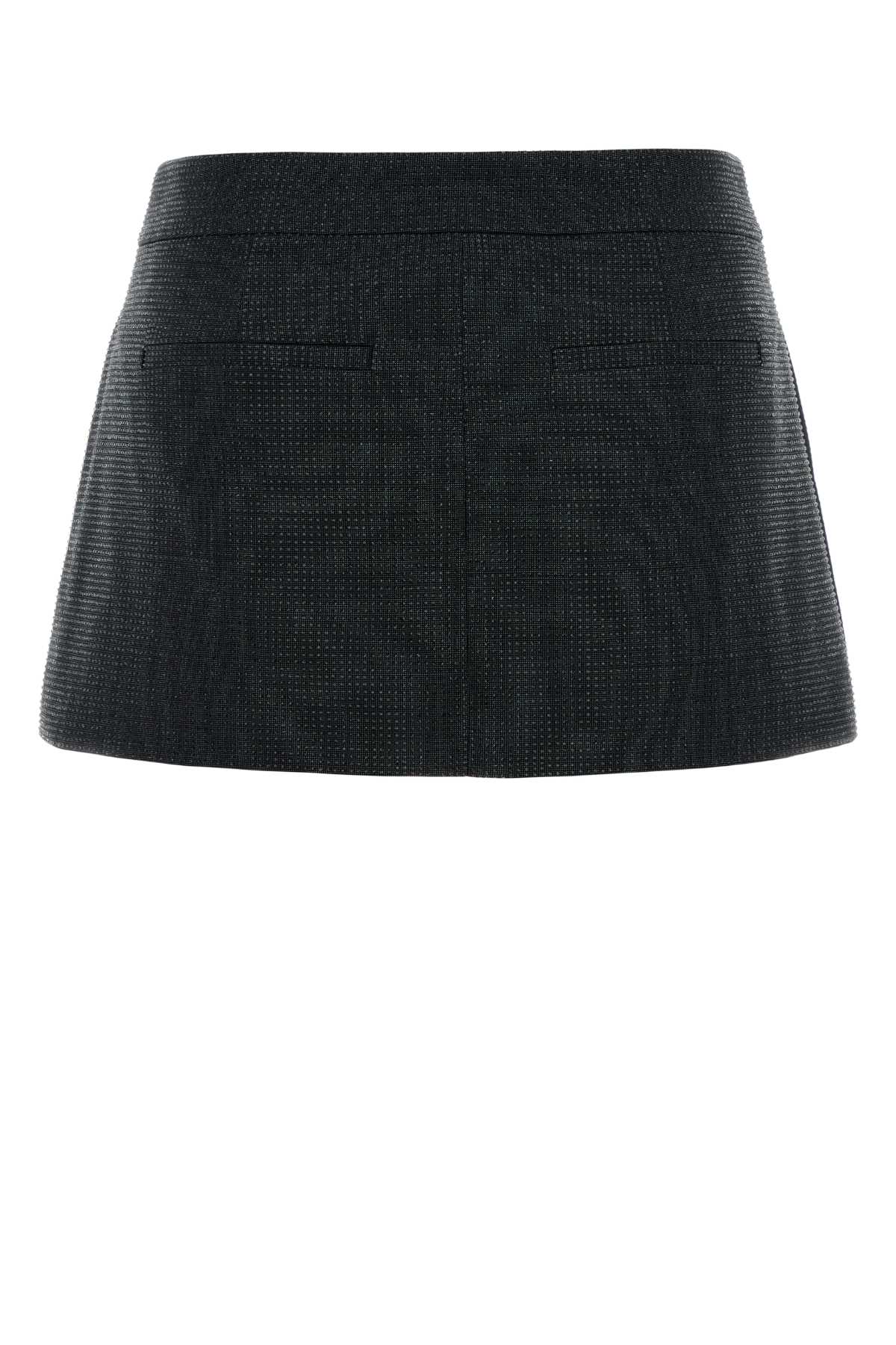 ALEXANDER WANG LOW-RISE SKORT W/ SIDE SLIT AND ALLOVER HOTFIX For Women Exterior: 77% Wool 23% Mohair Lining: 100% Viscose