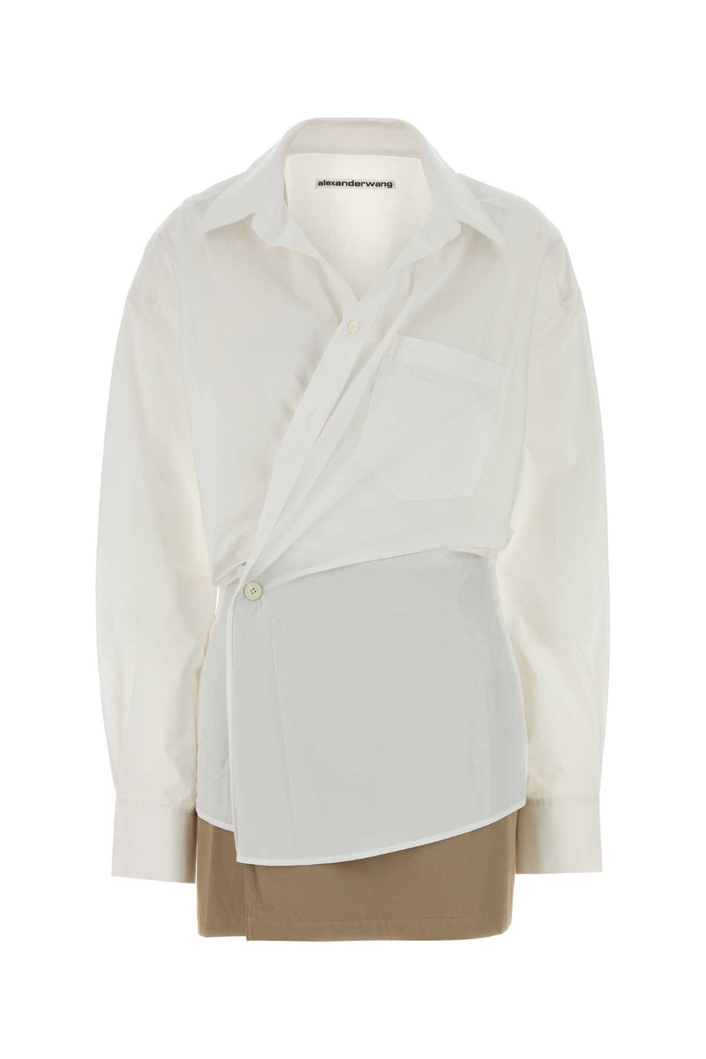 ALEXANDER WANG PRE-STYLED MINI WRAP DRESS W/ TWILL For Women Exterior: 100% Cotton