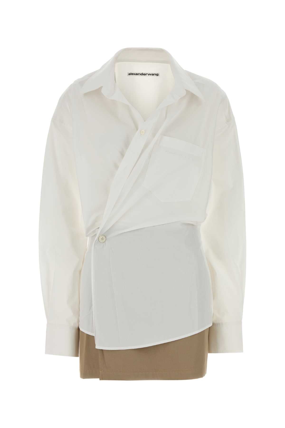 ALEXANDER WANG PRE-STYLED MINI WRAP DRESS W/ TWILL For Women Exterior: 100% Cotton