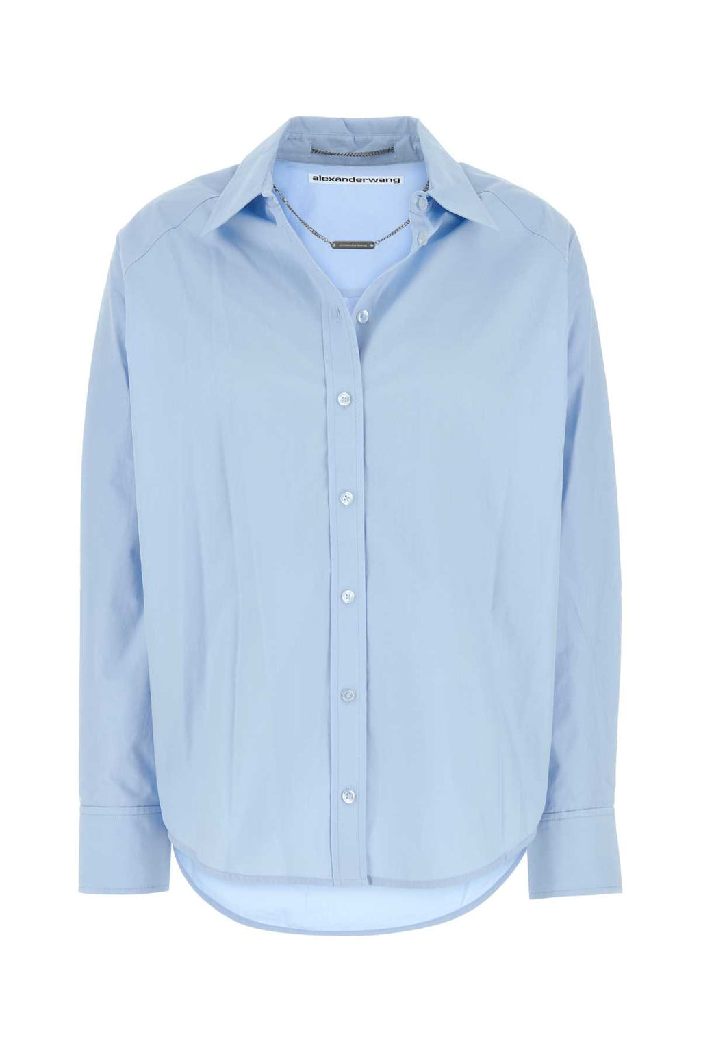 ALEXANDER WANG OVERSIZED BUTTON DOWN SHIRT W/ NECKLACE